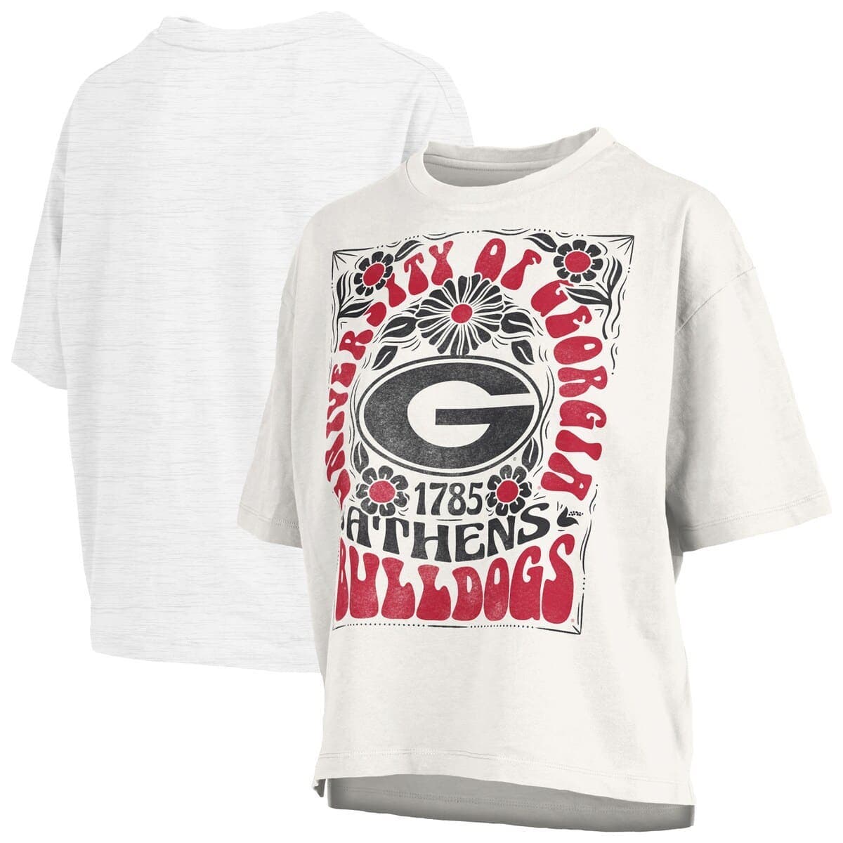 Women's Pressbox White Georgia Bulldogs Harmony Oversized T-Shirt - image 1