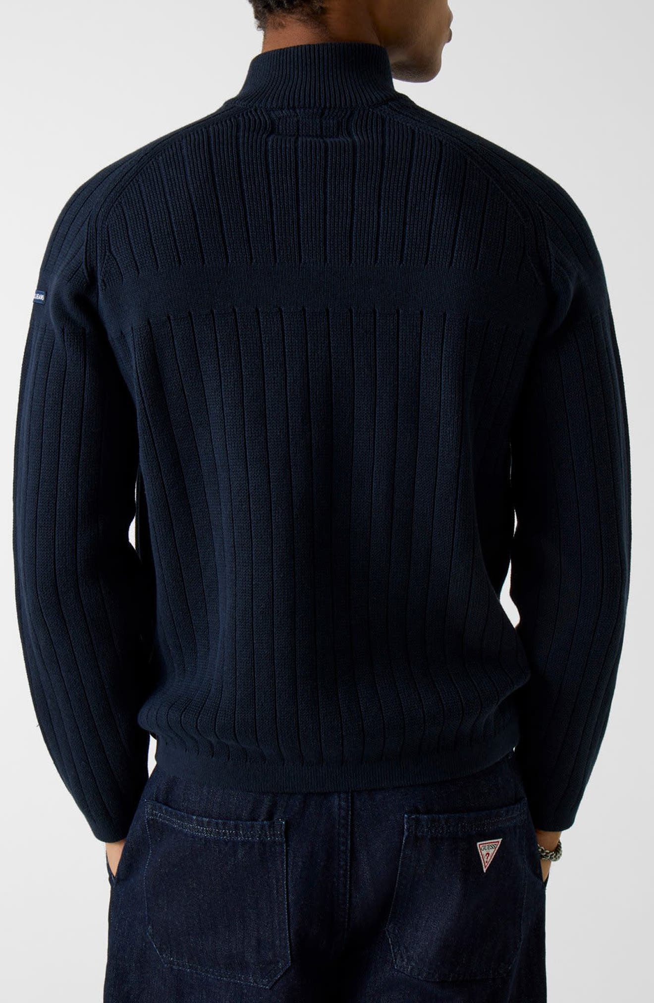 Cotton Rib Half Zip Sweater - image 4