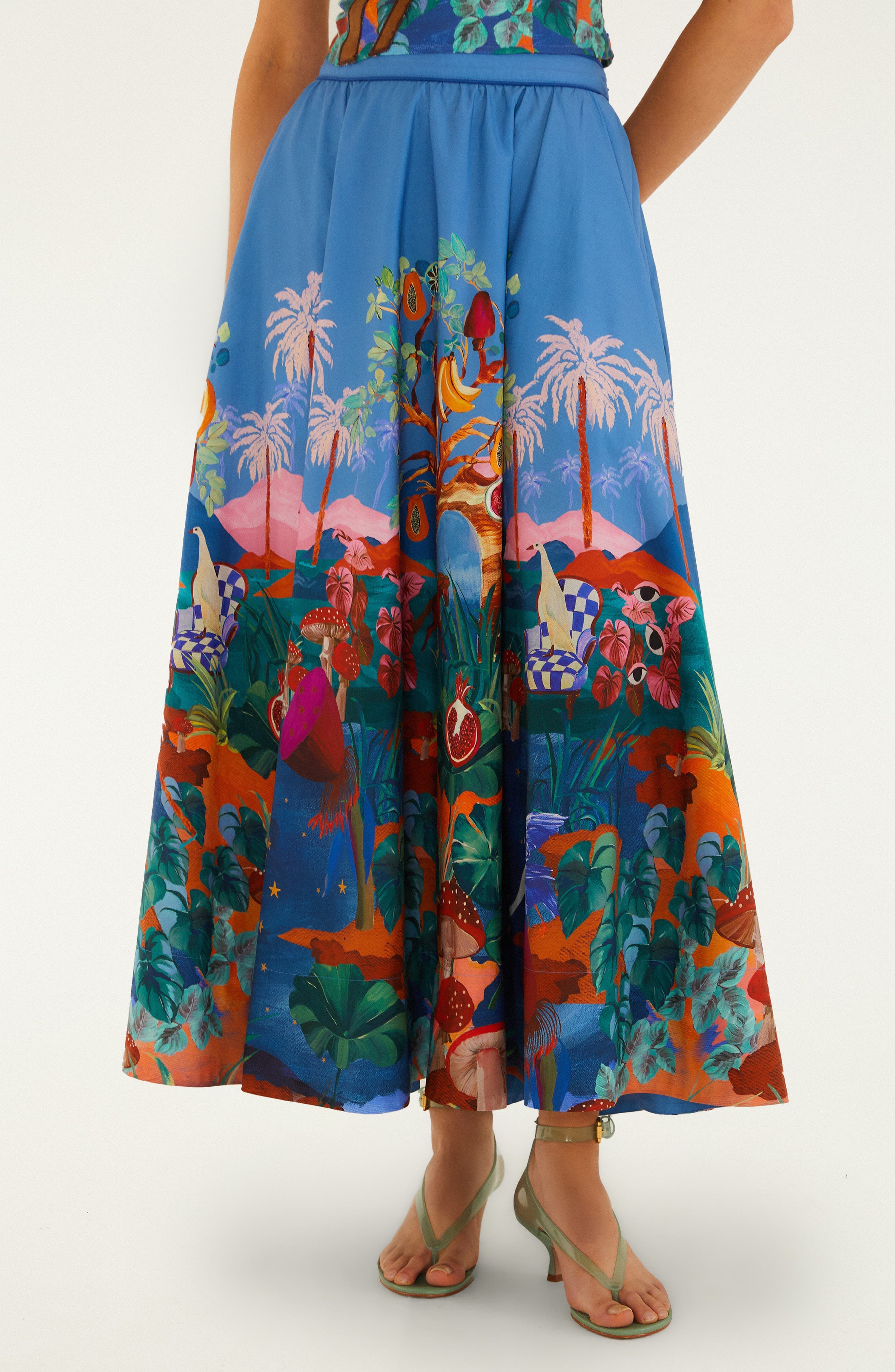Dream Landscape Organic Cotton Maxi Skirt - image 1