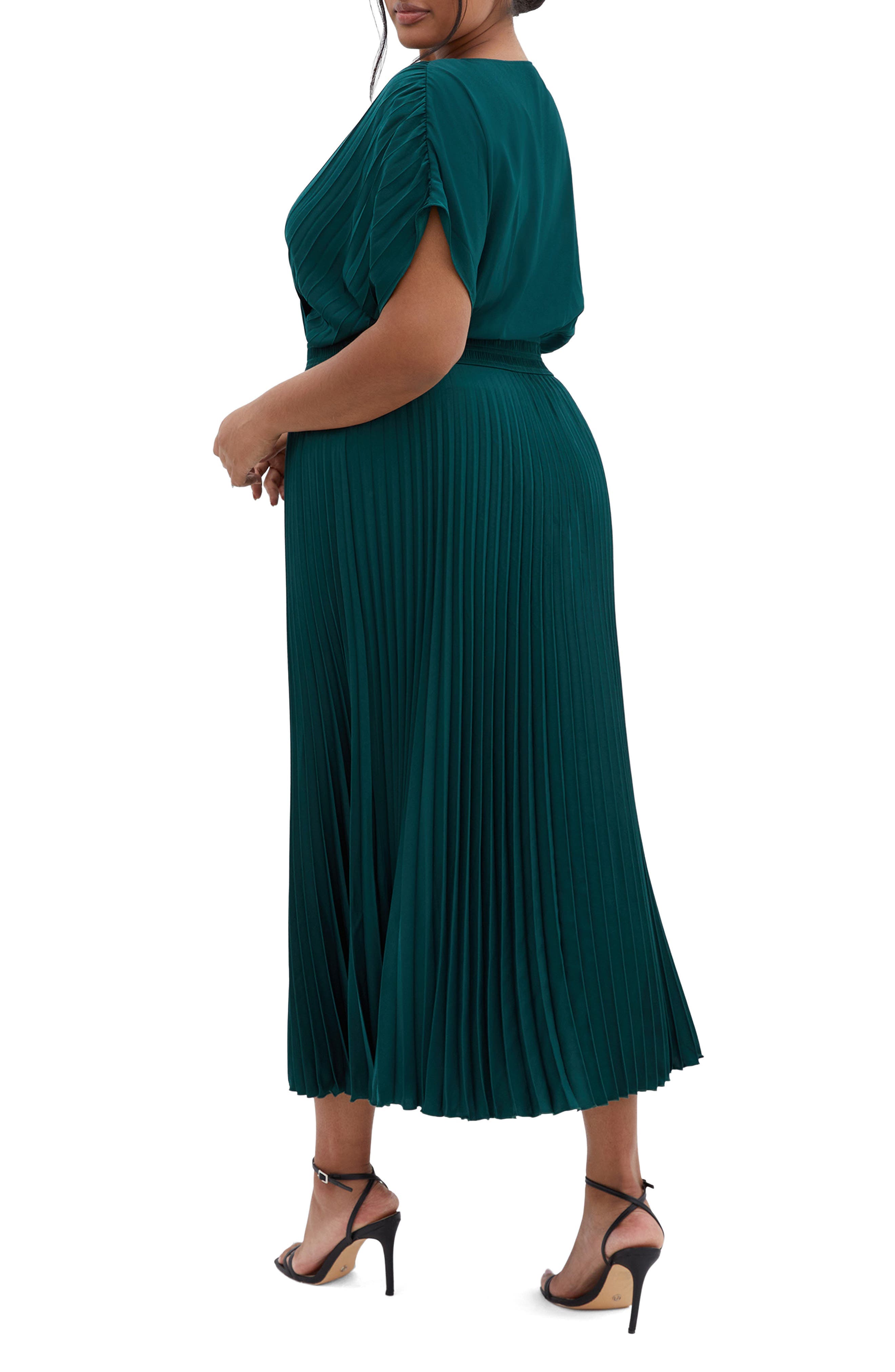Elia Faux Wrap Pleated Dress - image 4
