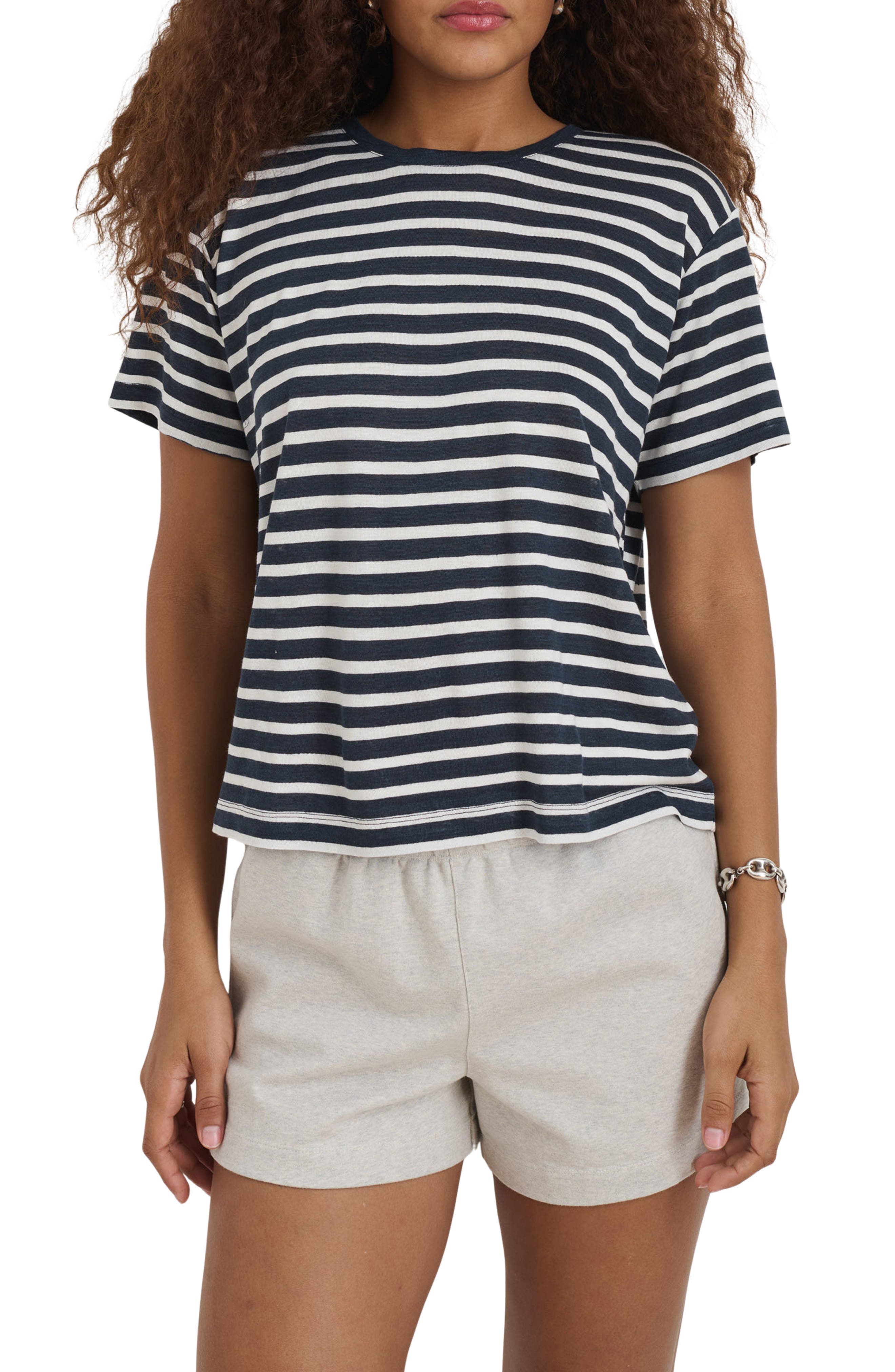 Garcon Stripe Linen Blend T-Shirt - image 1
