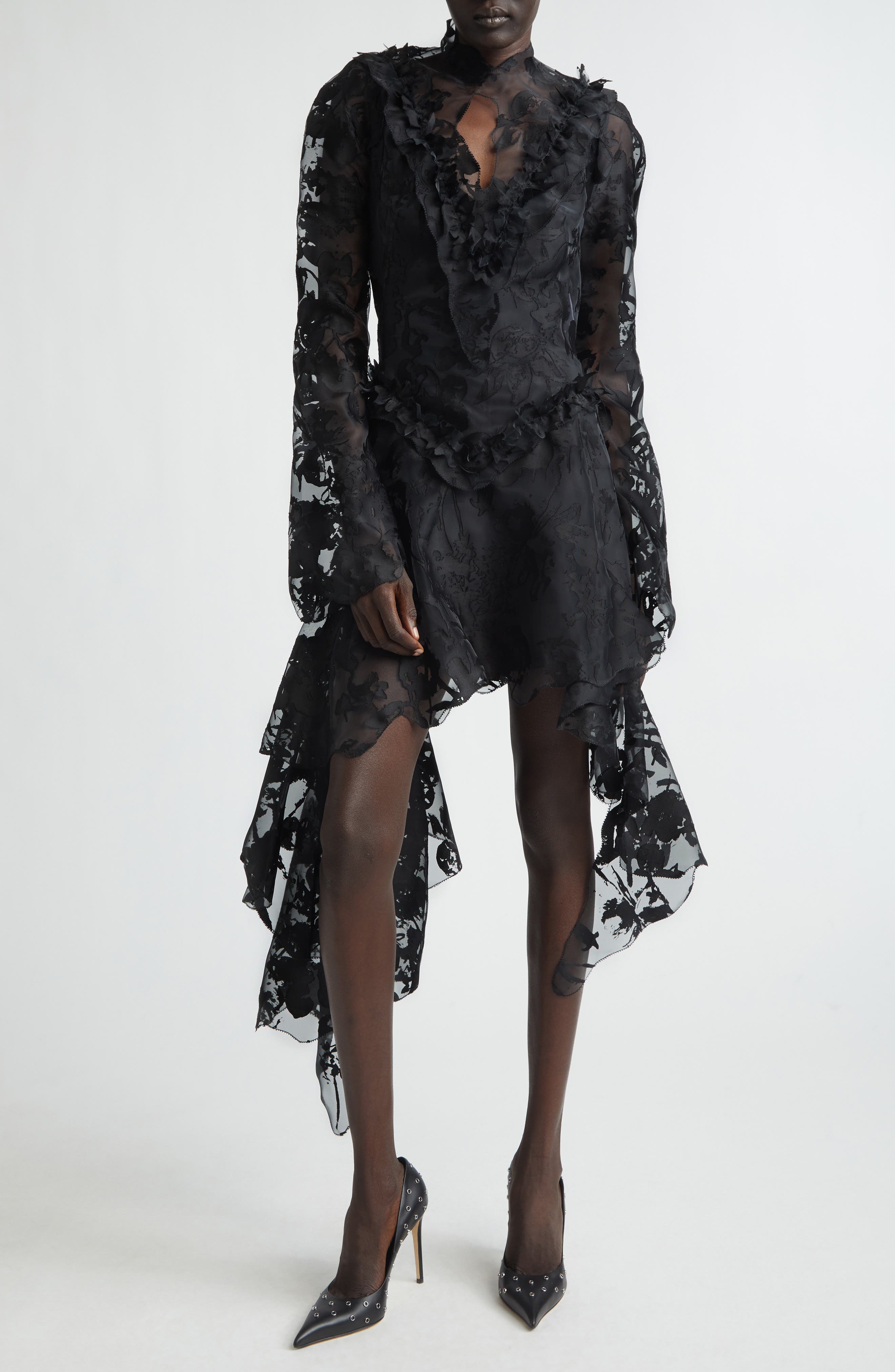 Long Sleeve Devore Dress - image 1
