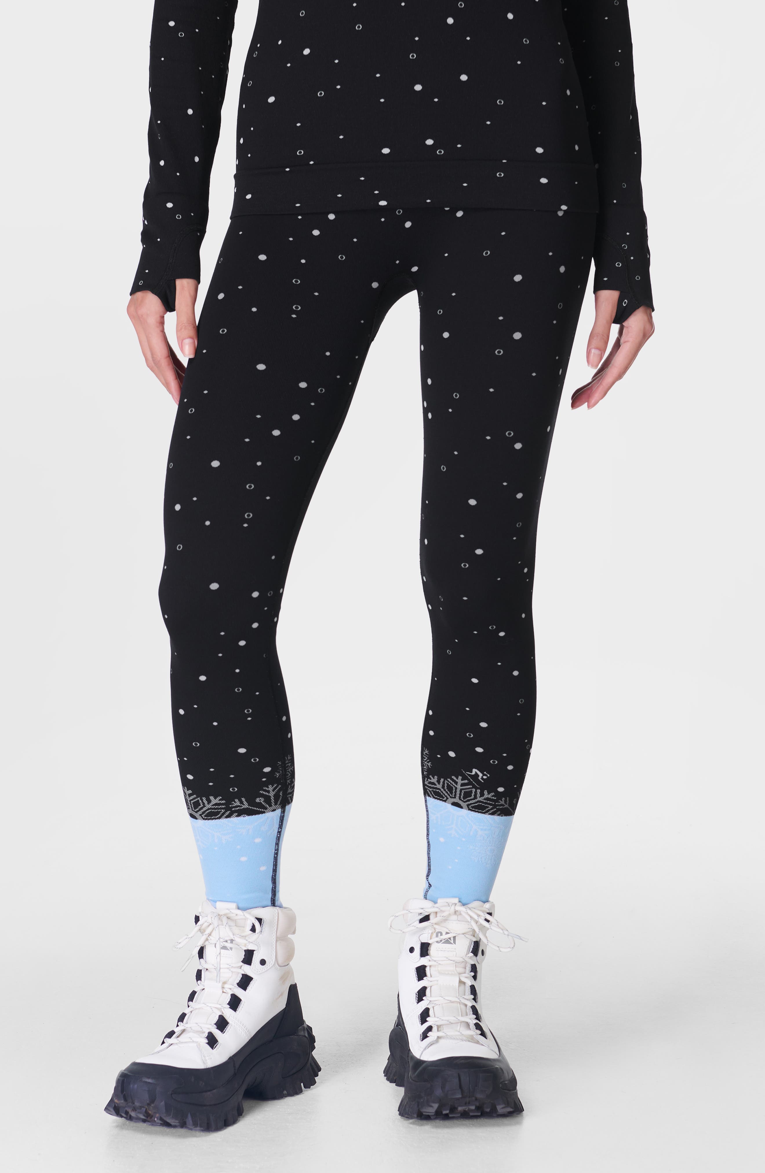 Snowflake Jacquard Base Layer Leggings - image 1