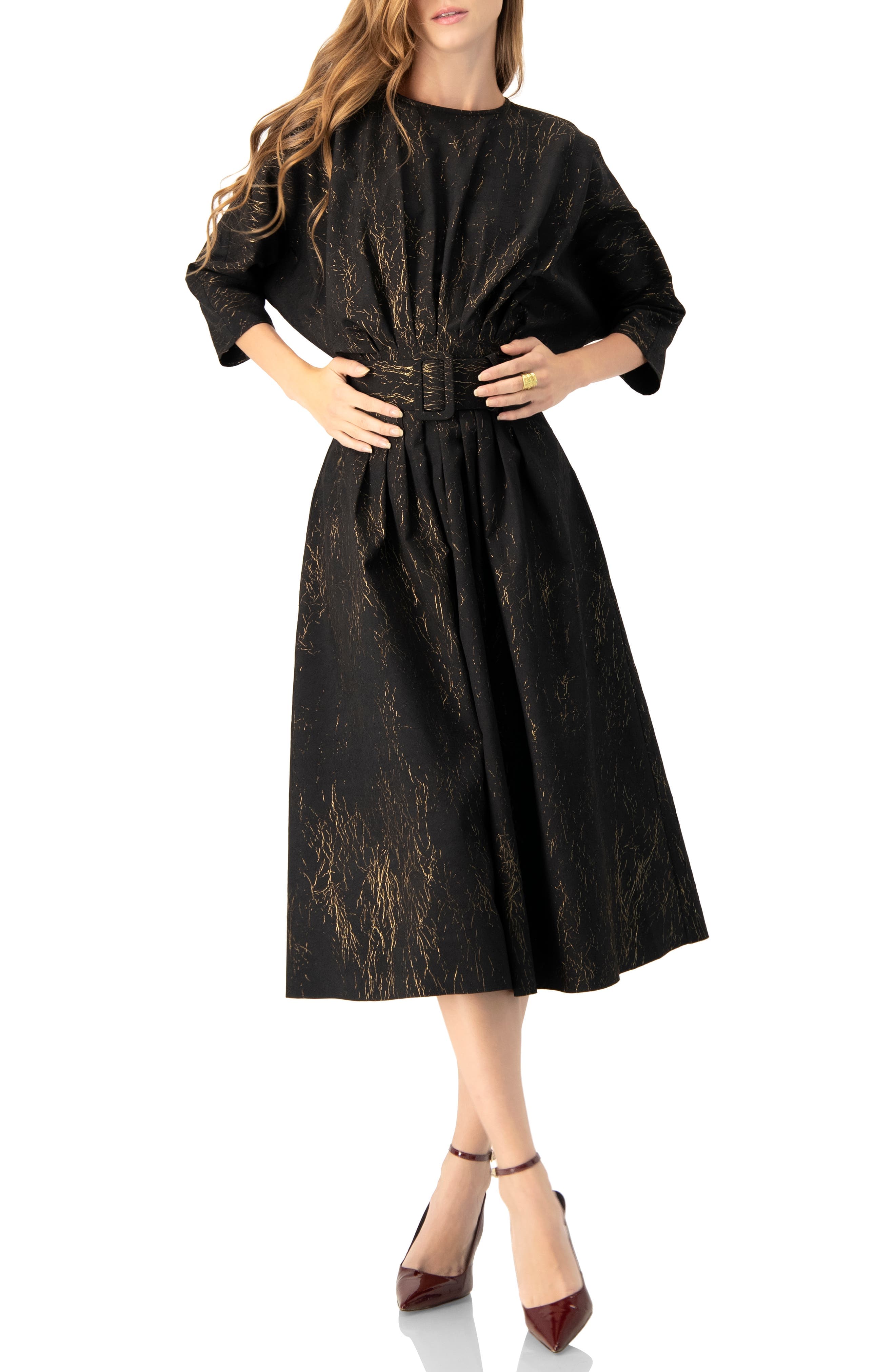 Midi Dress with Belt - image 1