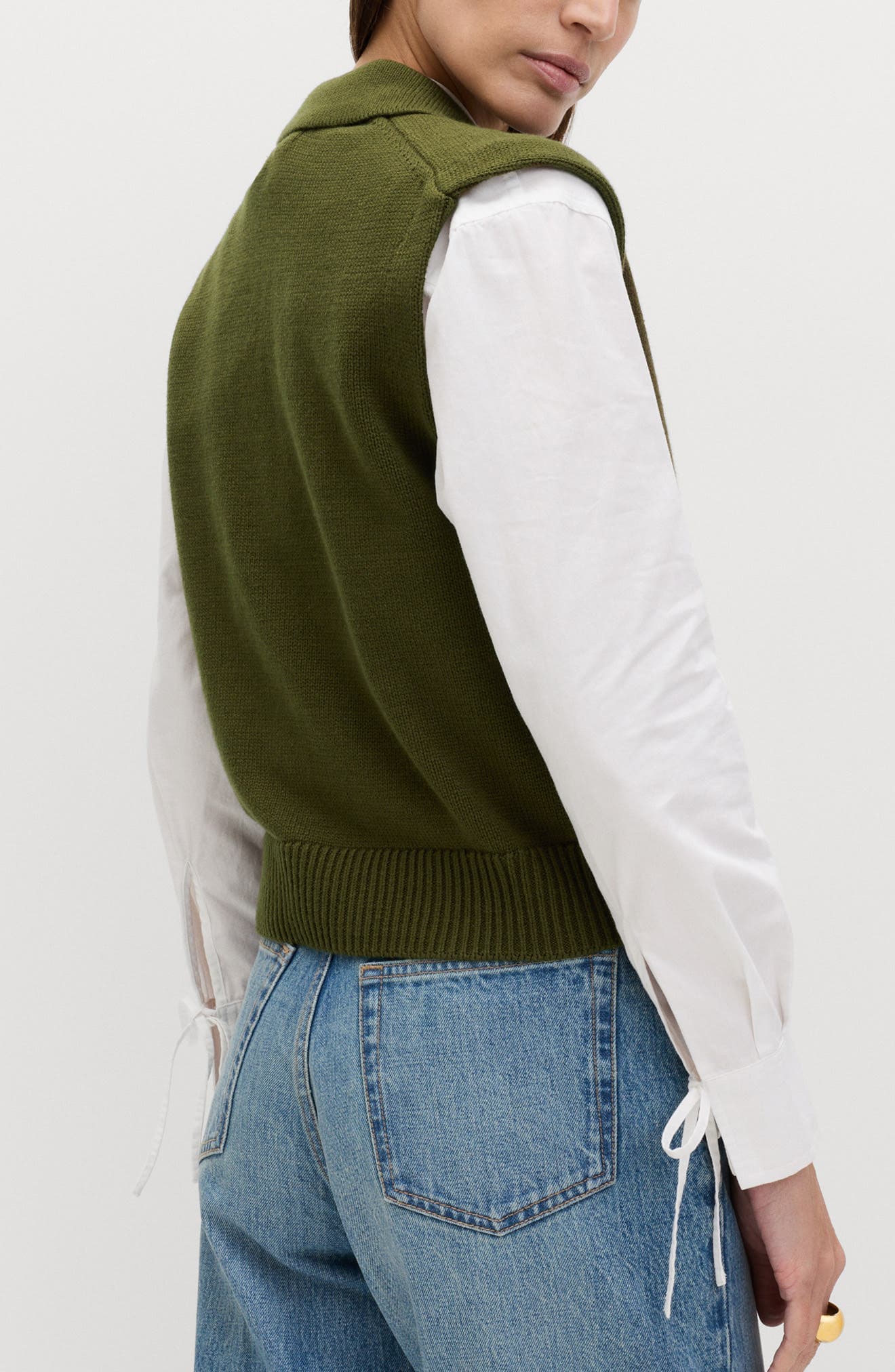 Polo Collar Sweater Vest - image 2