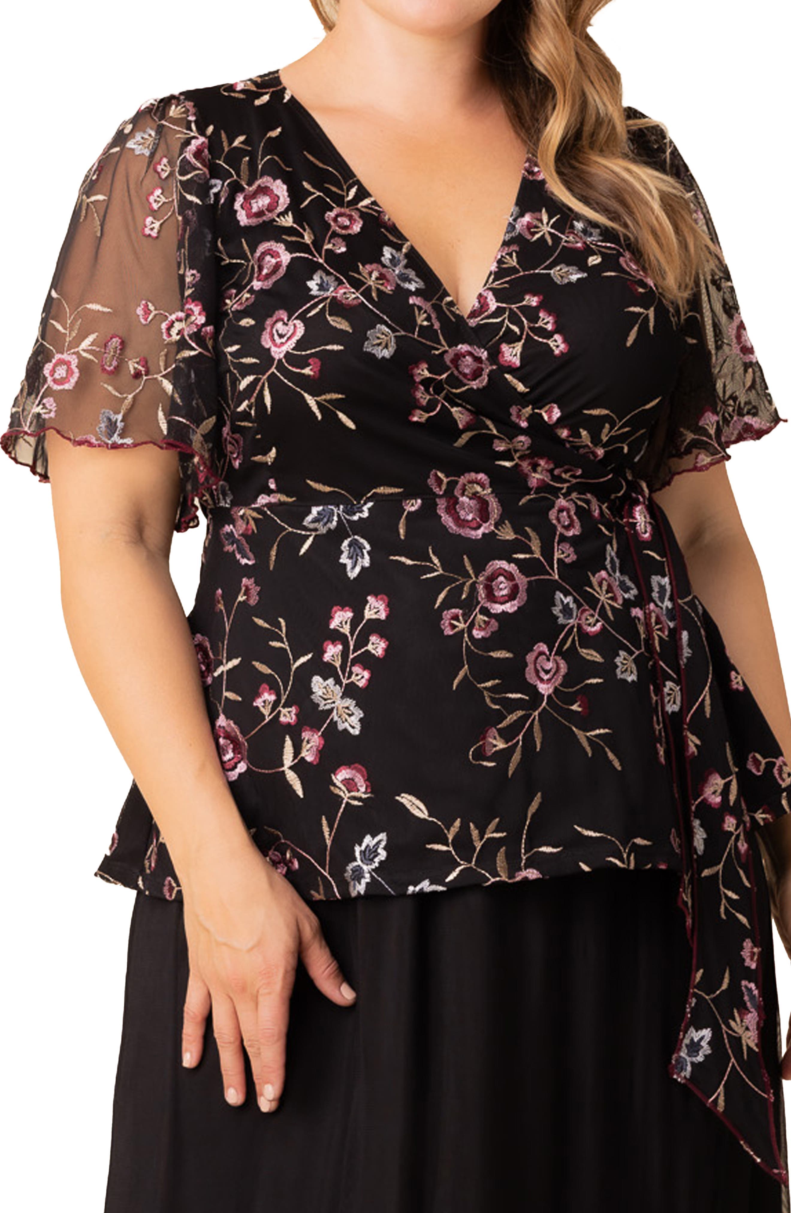 Rosalie Embroidery Wrap Top - image 2