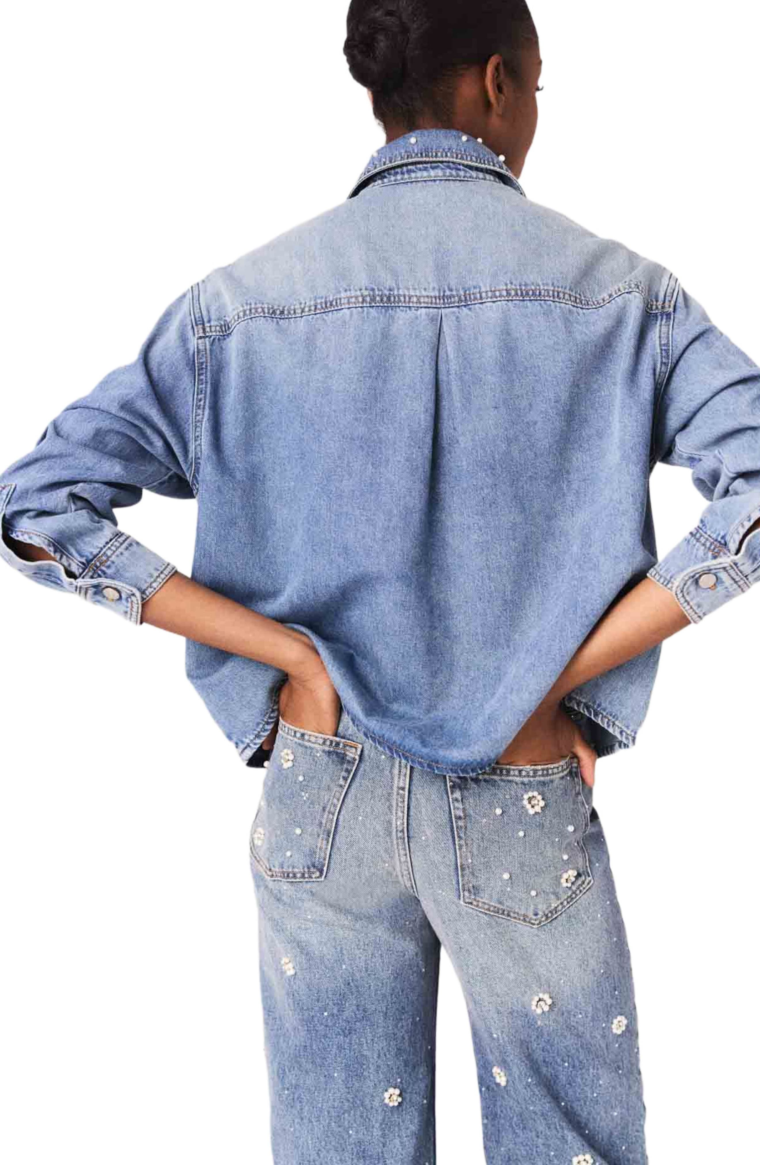 Denim shirt jacket - image 2