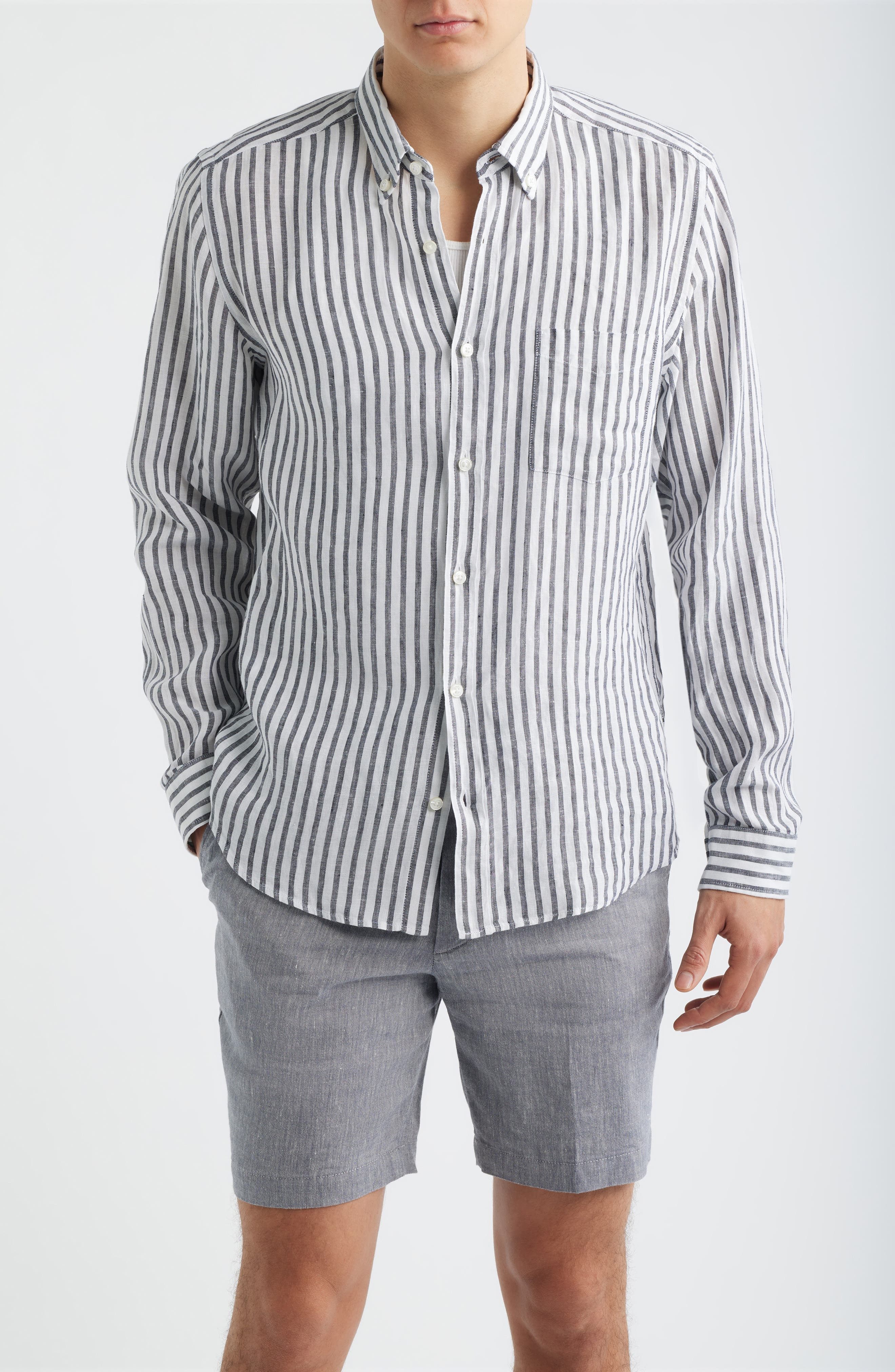 Liam Regular Fit Linen Button-Up Shirt - image 3