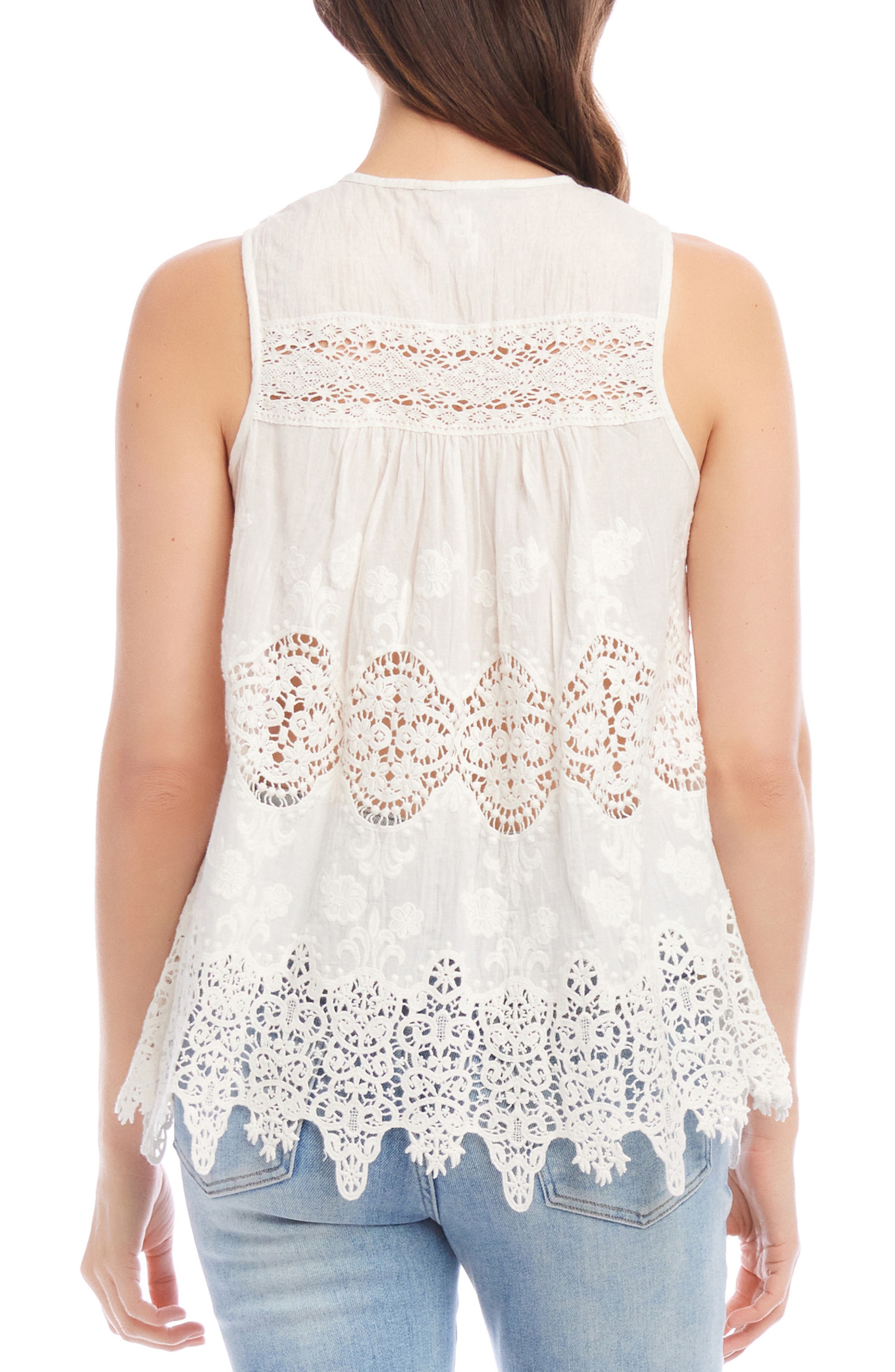 Embroidered Lace Cotton Top - image 2