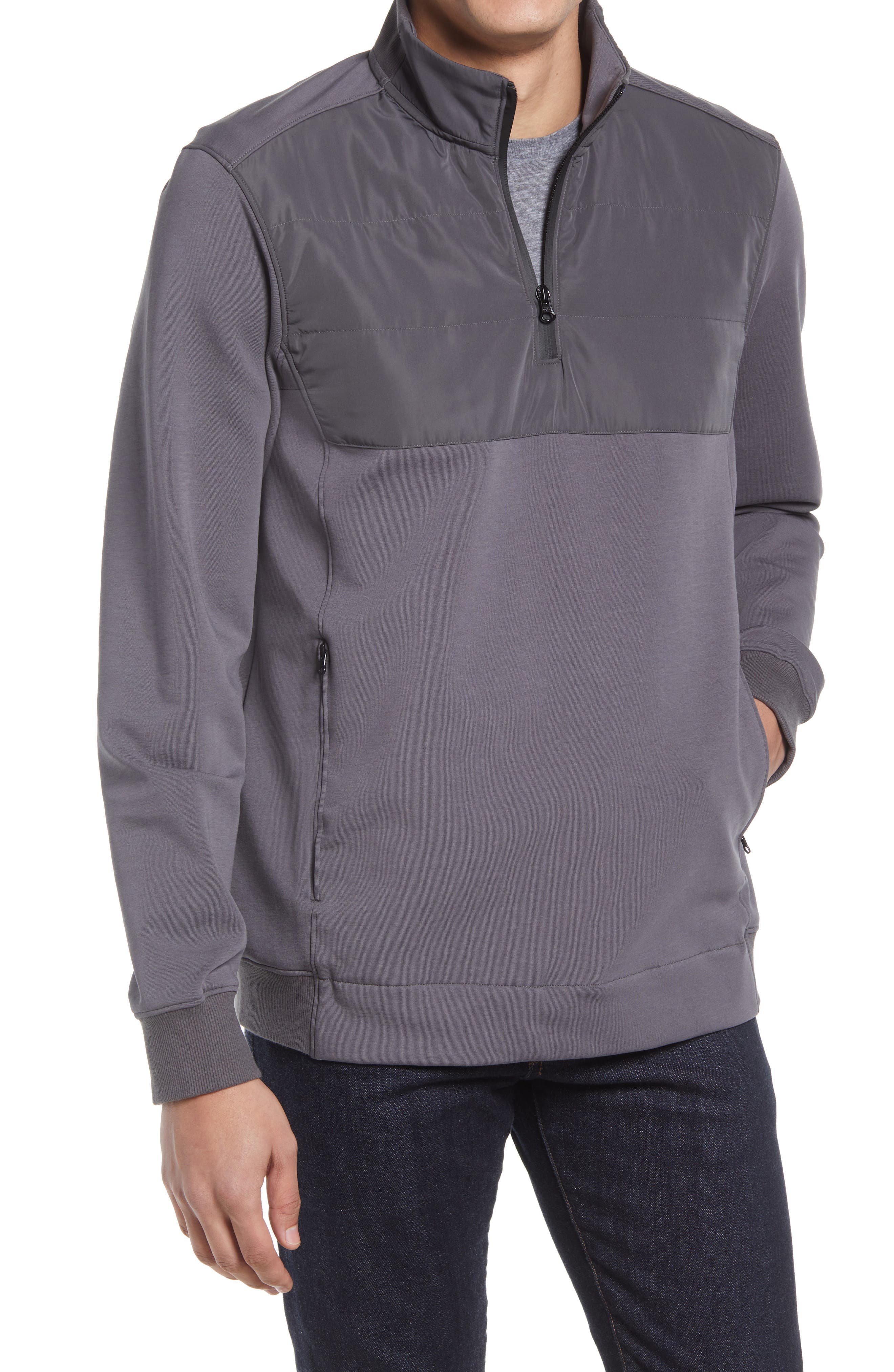 Cotton Blend Quarter Zip Top - image 1