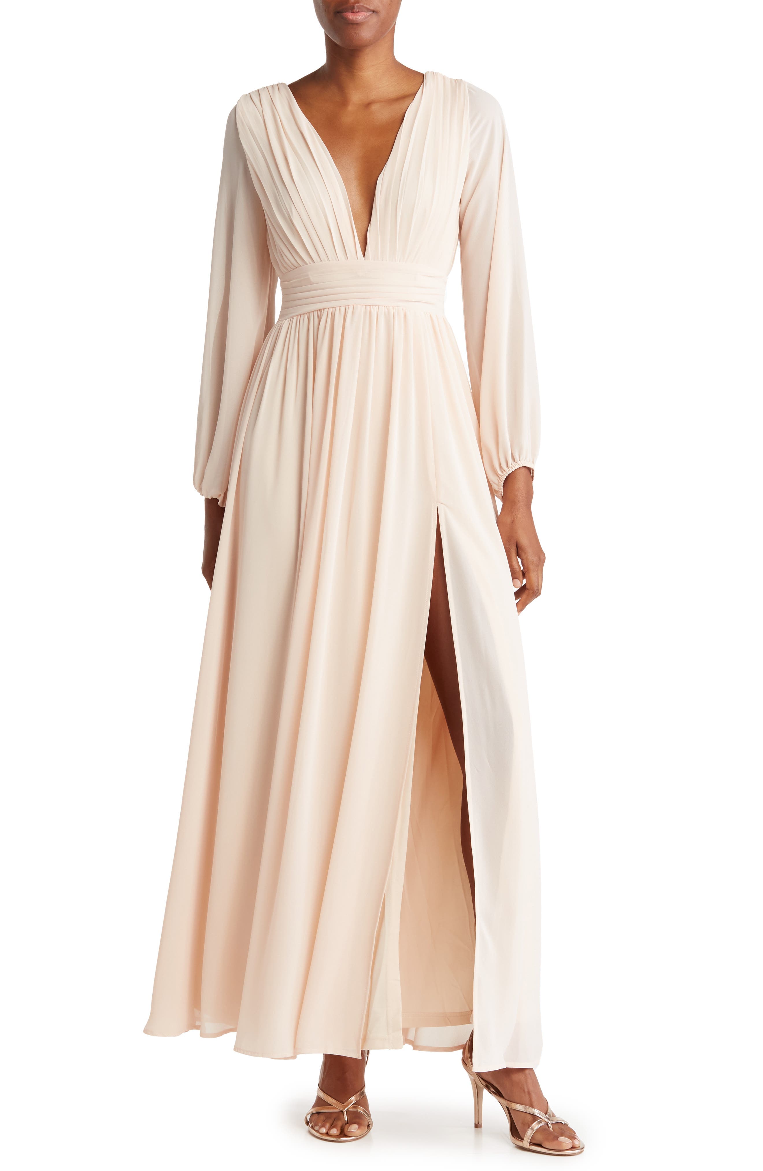 Iris Plunge Neck Long Sleeve Maxi Dress - image 3