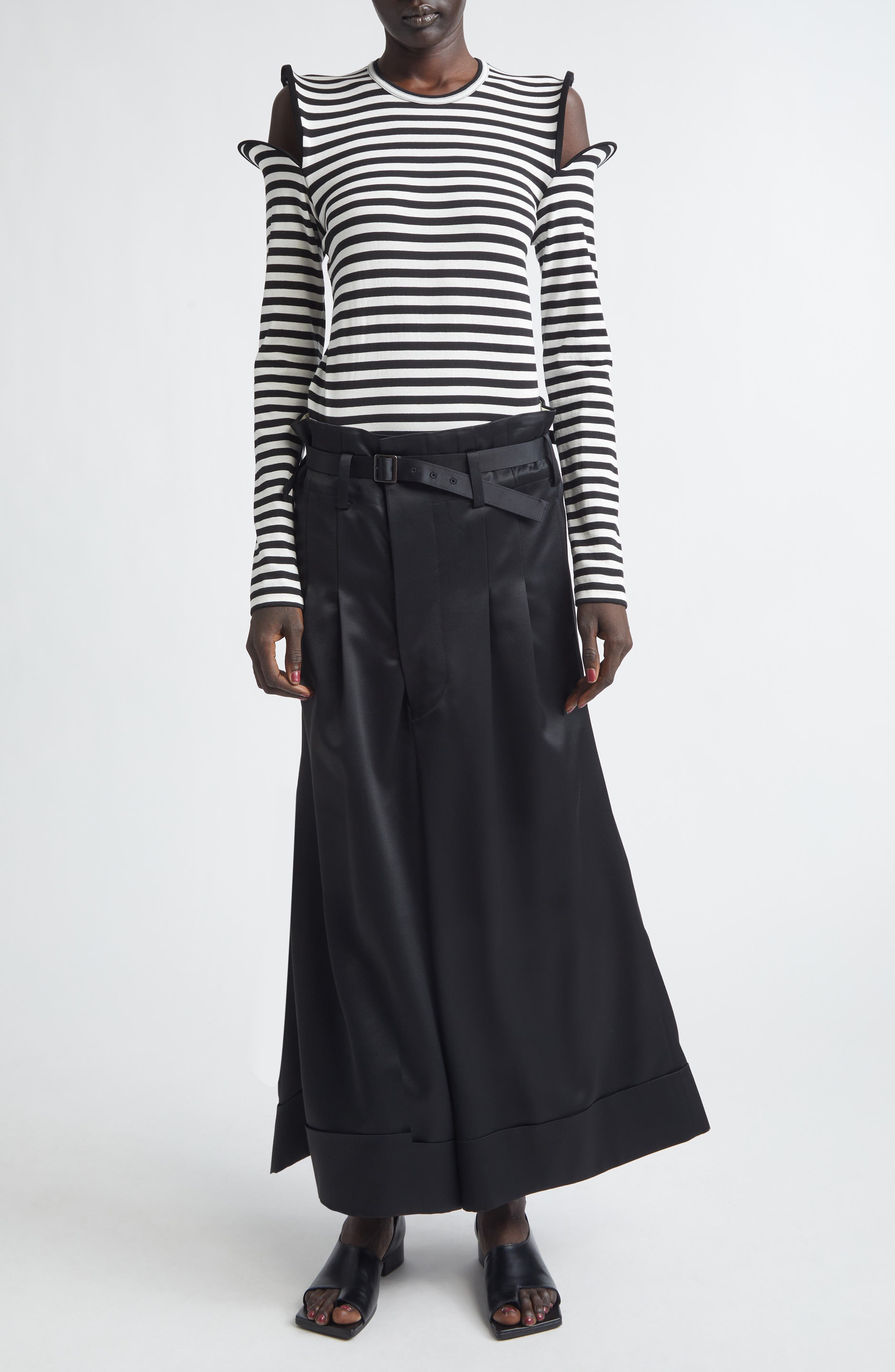 Wired Cutout Stripe Cotton Jersey T-Shirt - image 2