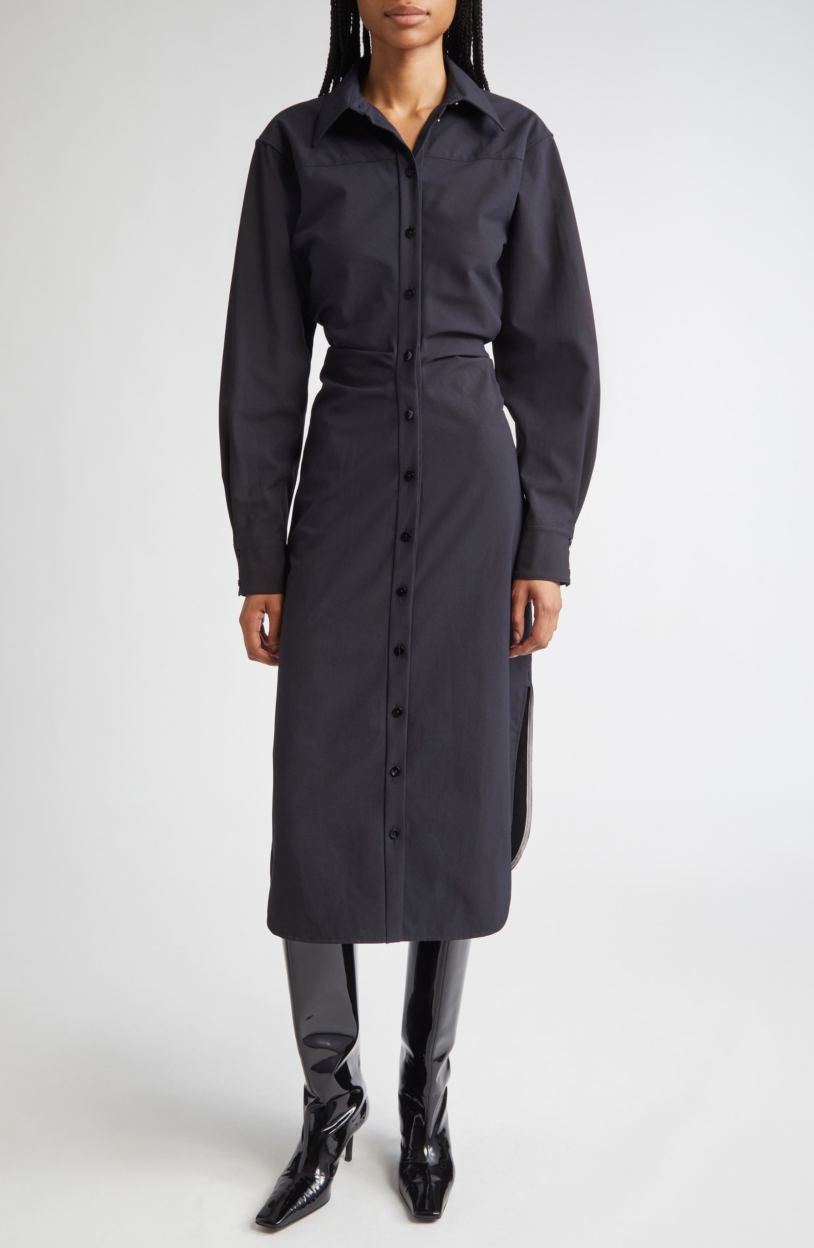 Flora Long Sleeve Midi Shirtdress - image 1