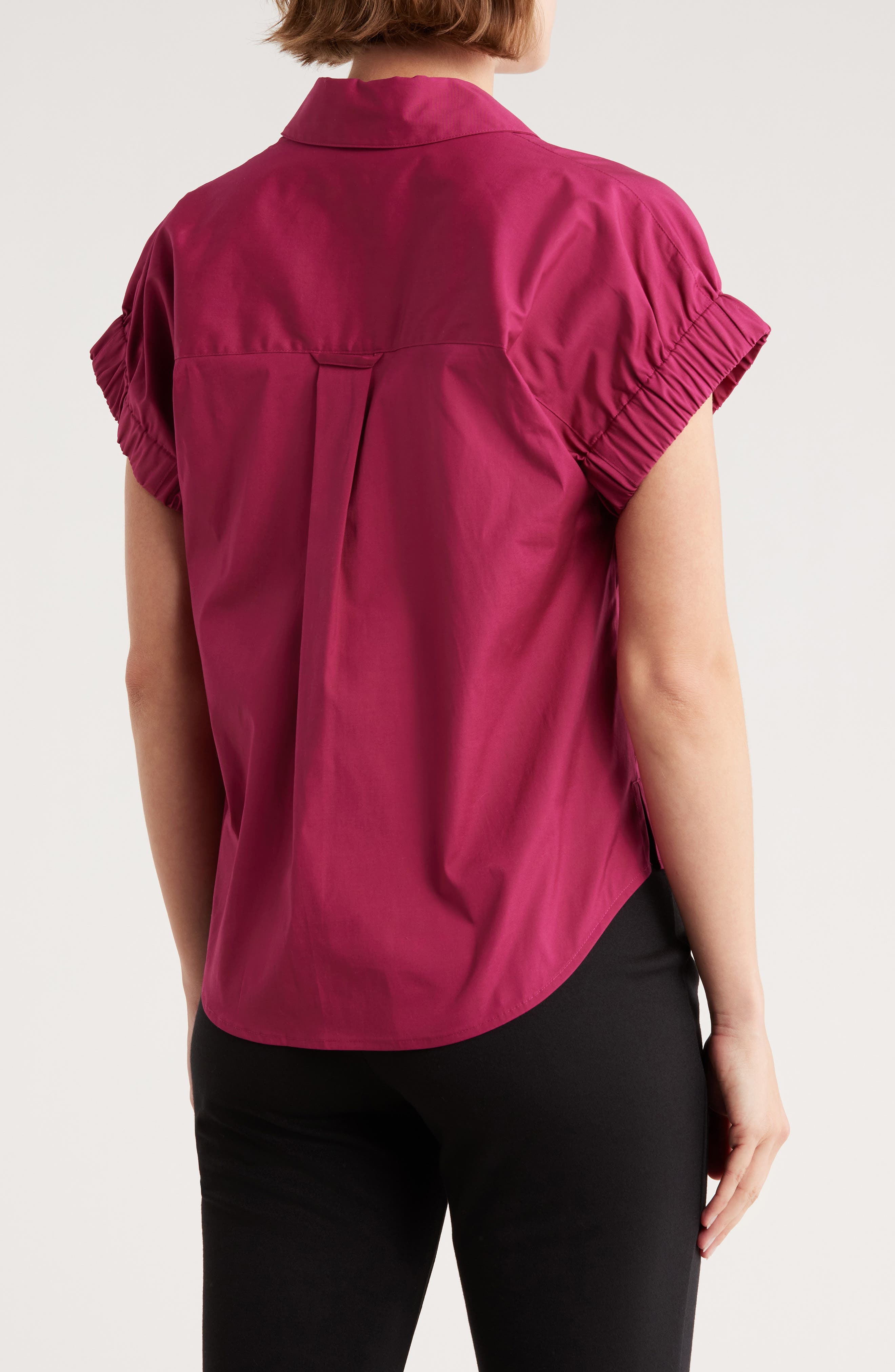 Matera Cap Sleeve Button-Up Shirt - image 2