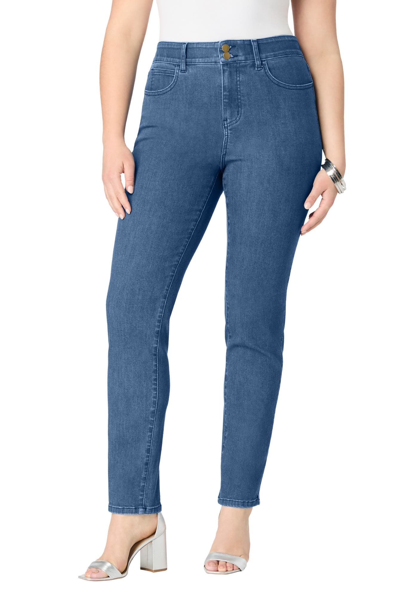 Plus Size High-Rise Tummy Control Straight-Leg Jeans - image 1