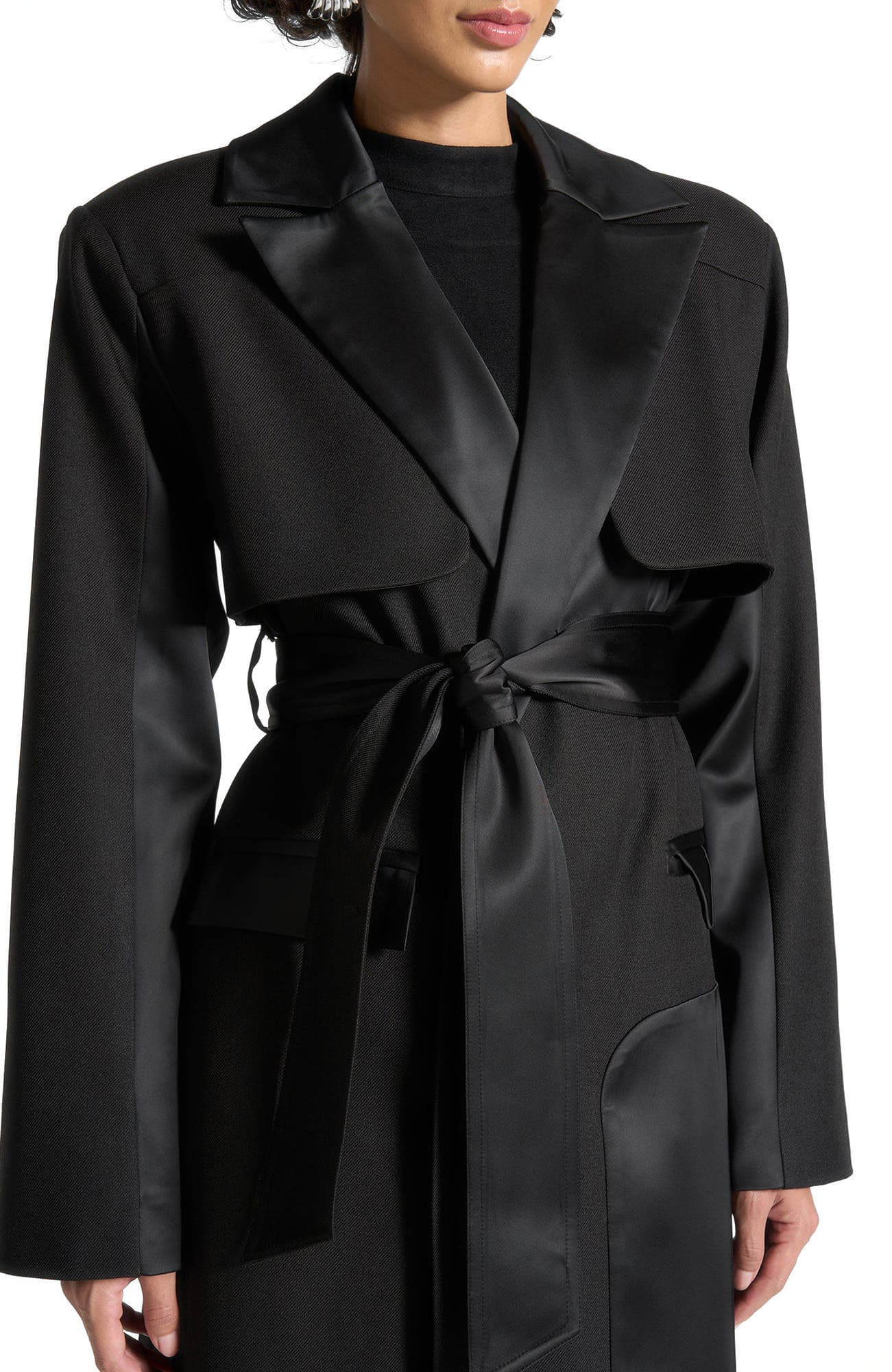 Ilona Tailored Satin Trench Coat - image 2
