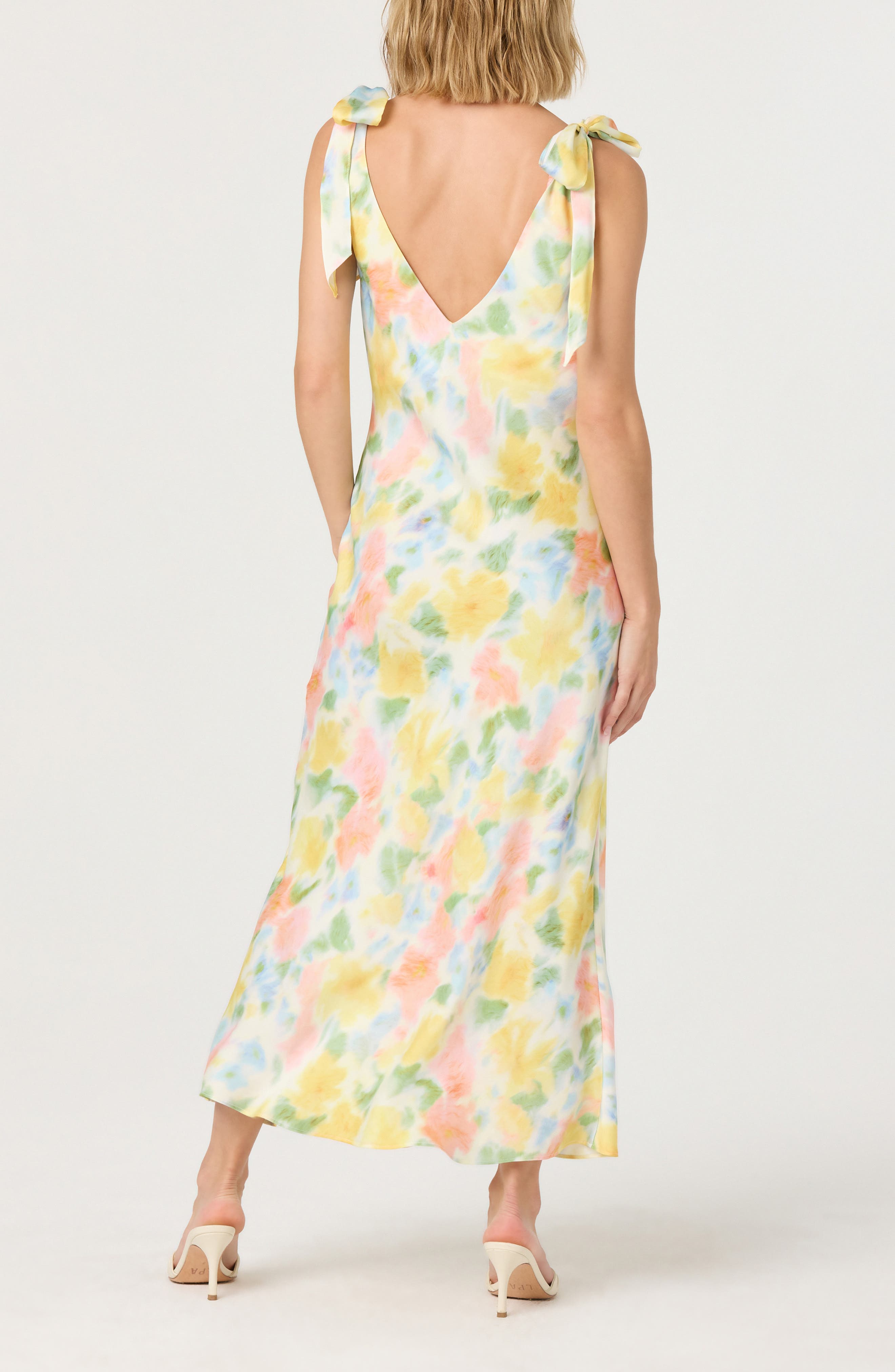 Allexina Tie Shoulder Satin Maxi Dress - image 2