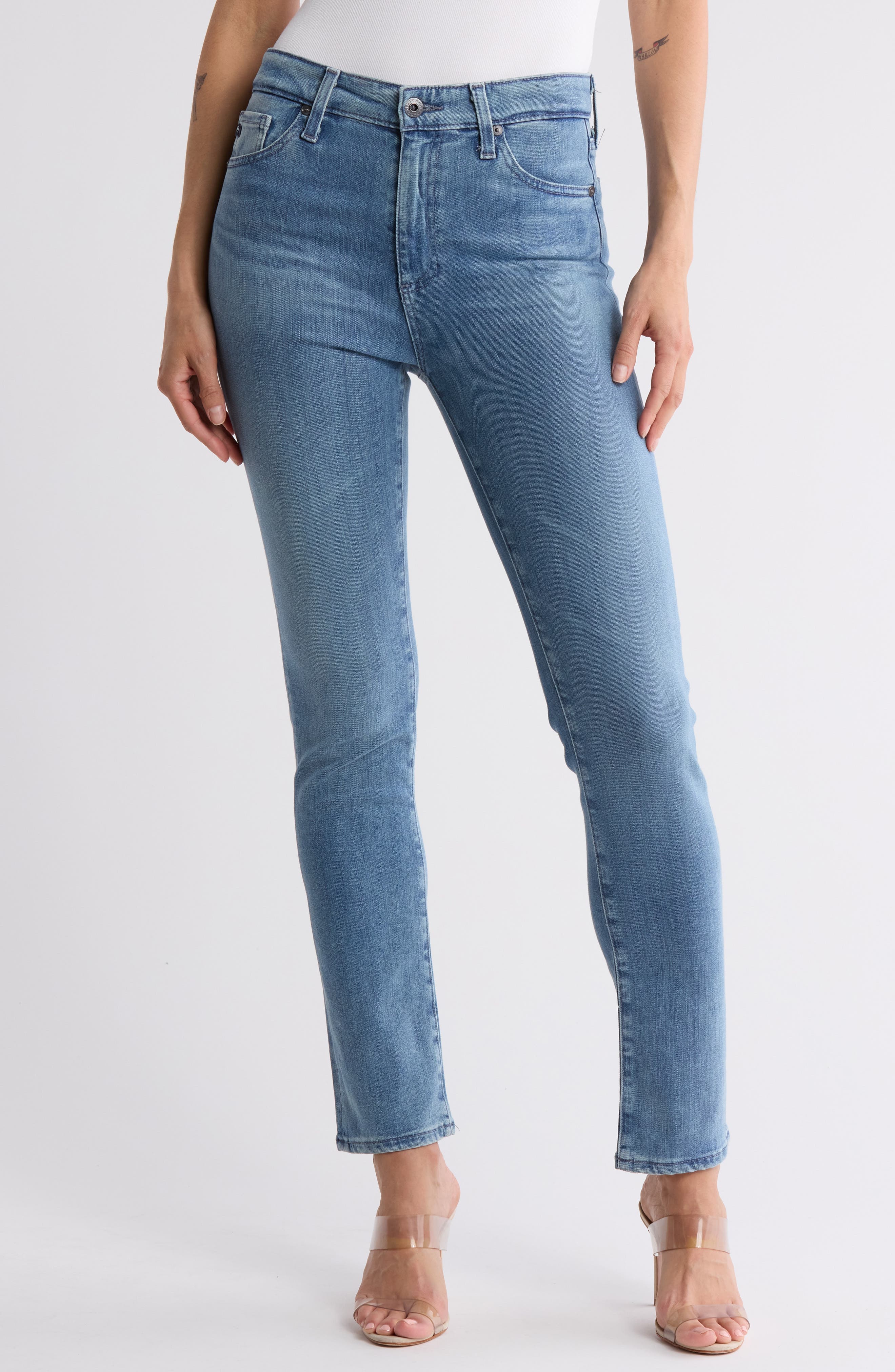 Mari High Waist Slim Straight Leg Jeans - image 1