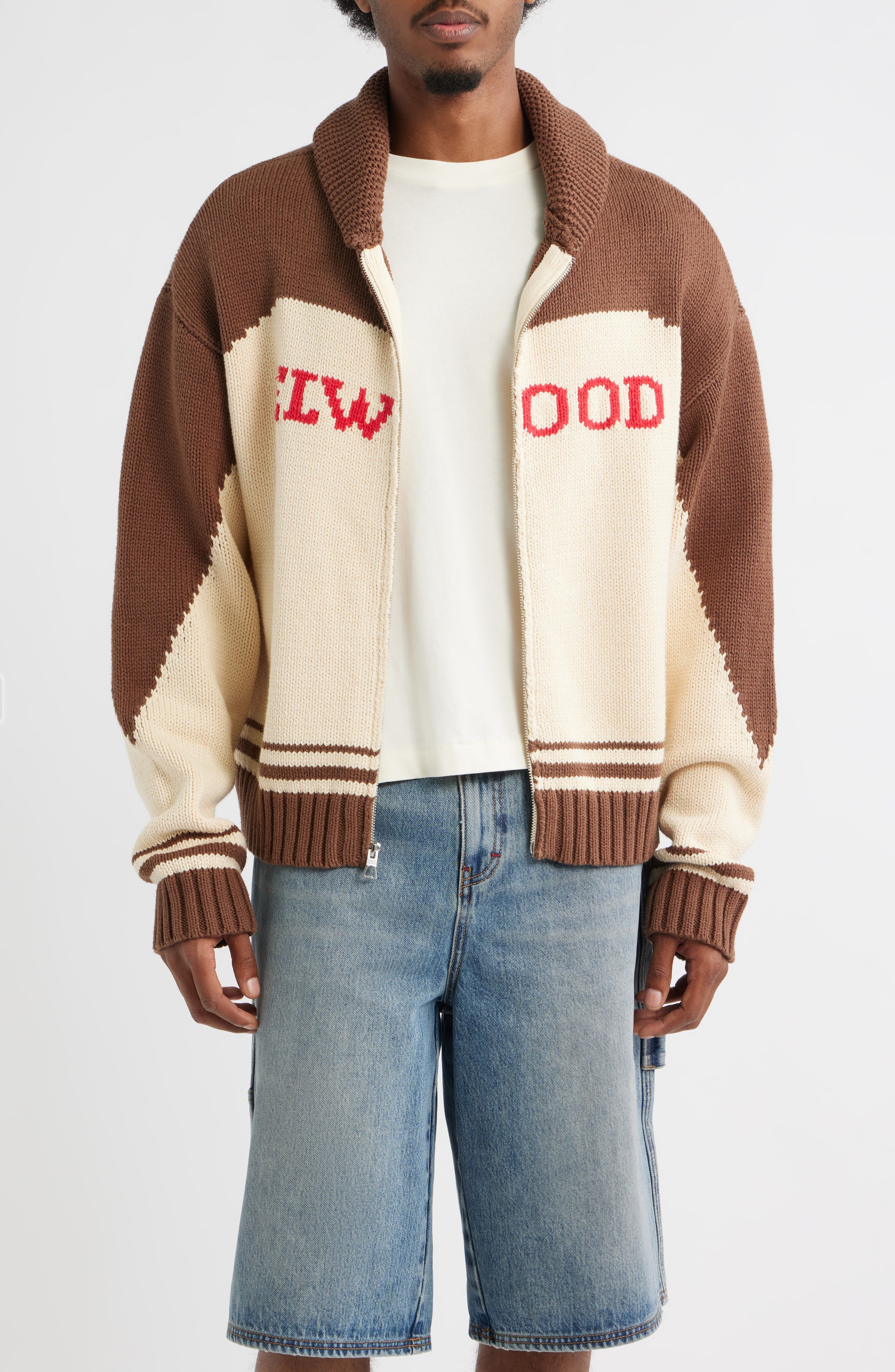 Camp Shawl Collar Zip Cardigan - image 1