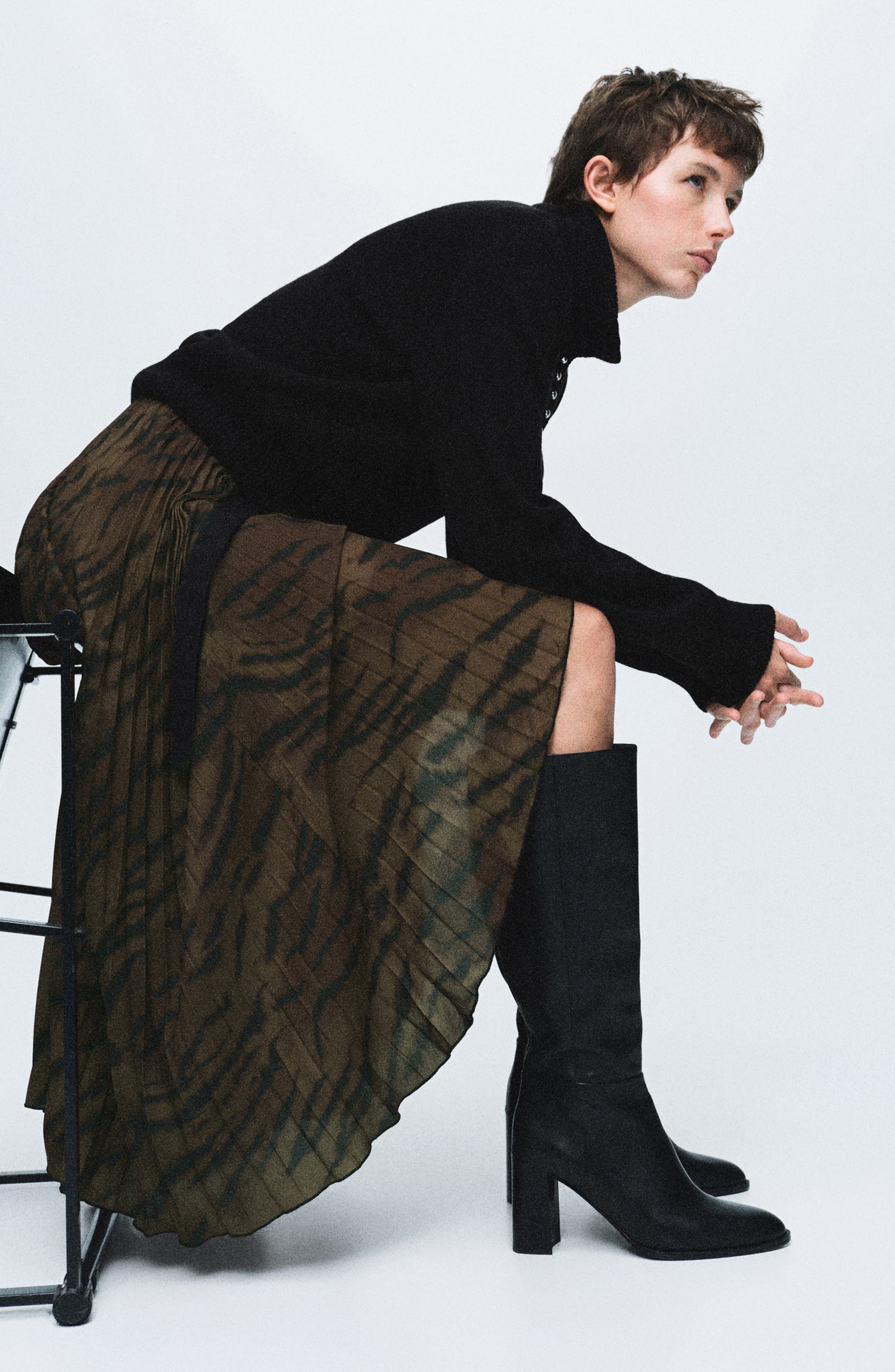 Pleated Midi Skirt - image 2