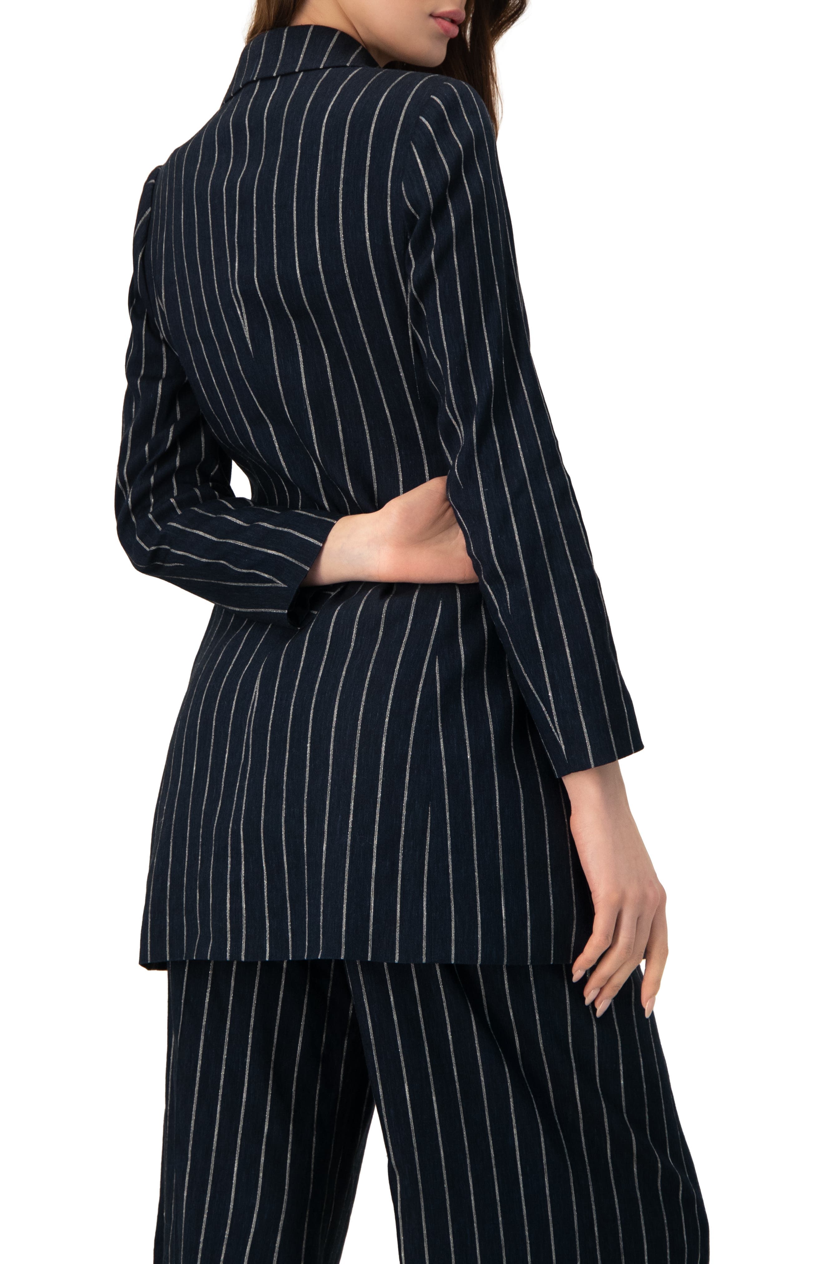 Striped Blazer with Patch Pockets - image 2