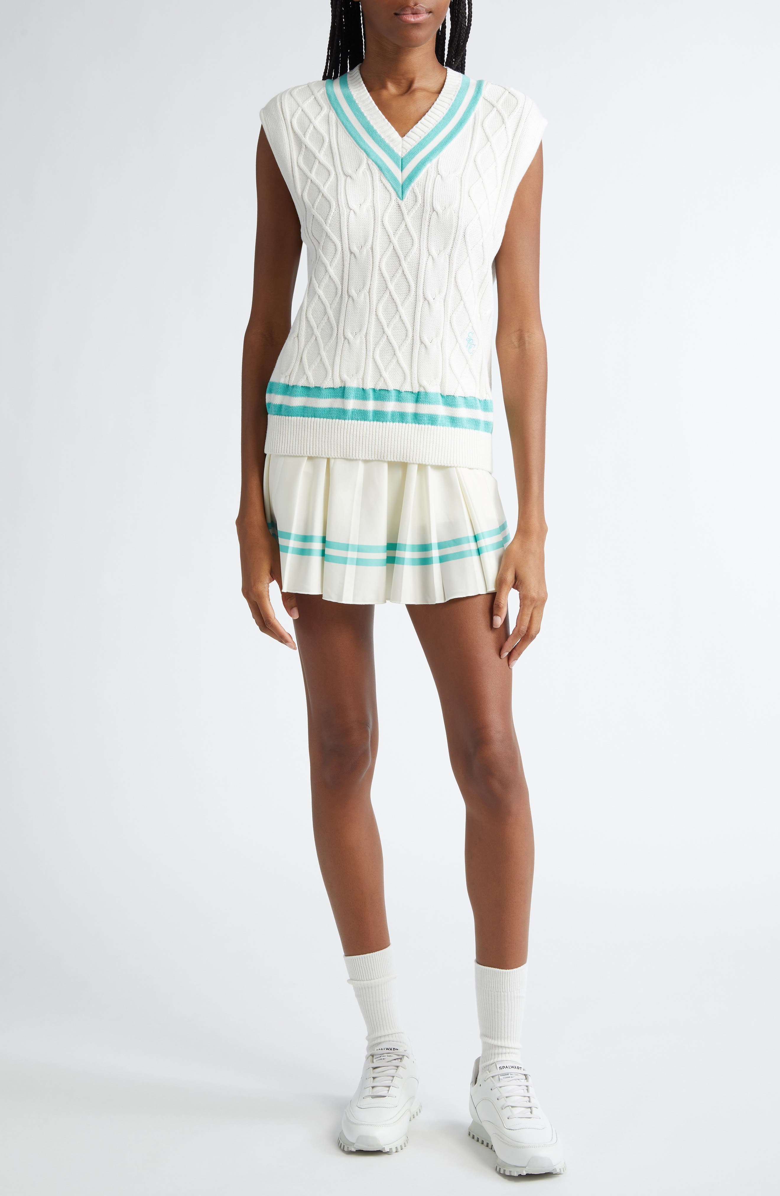 Serif Logo Pleated Skirt - image 2