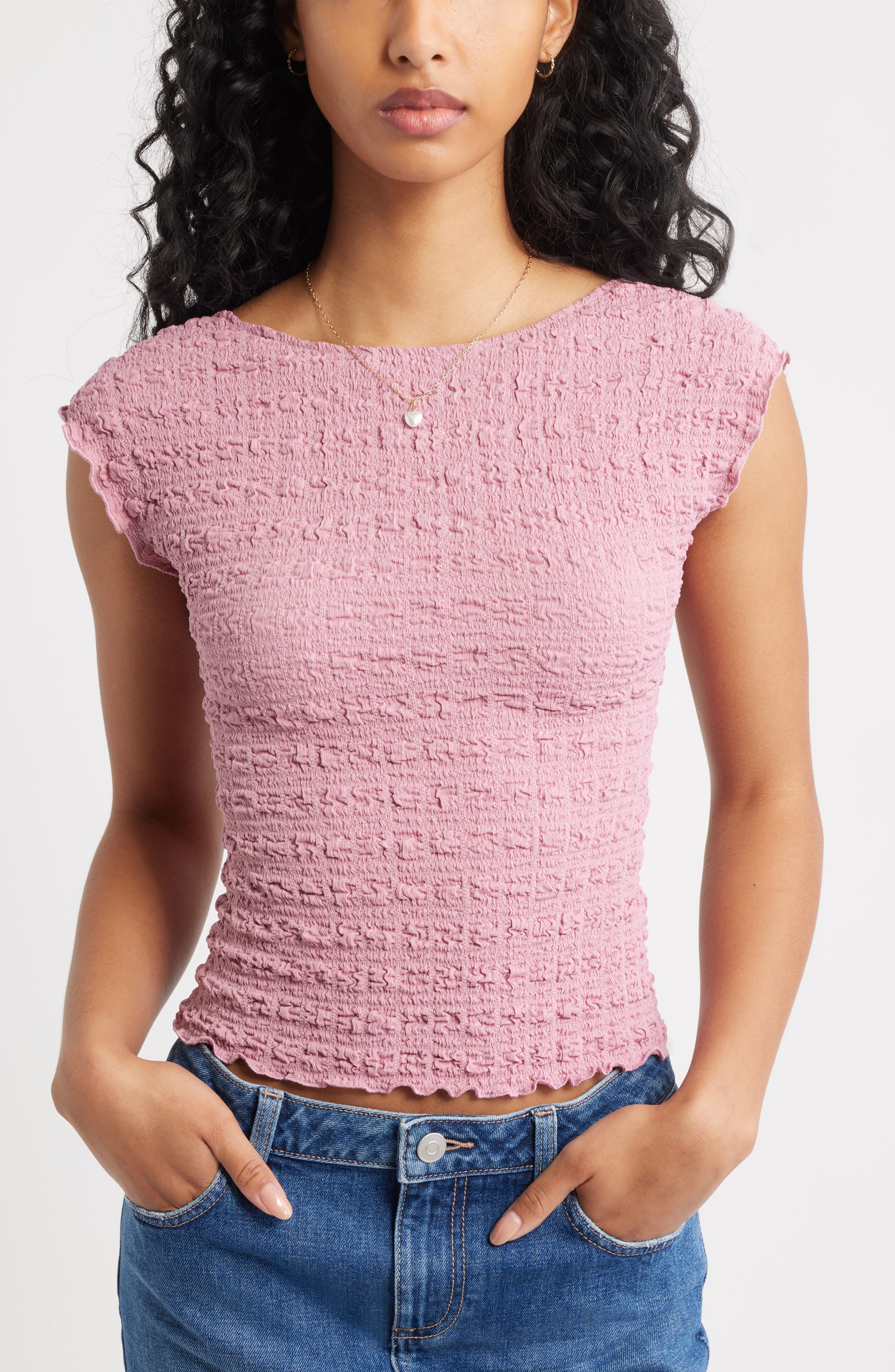 Textured Open Back Knit Top - image 3