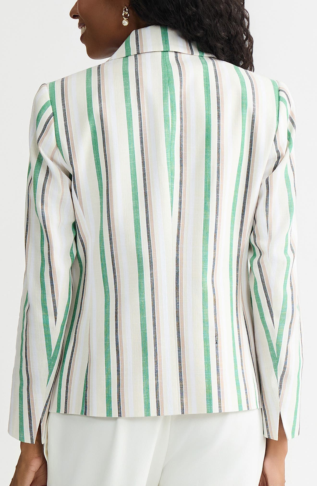 Stripe One-Button Blazer - image 2