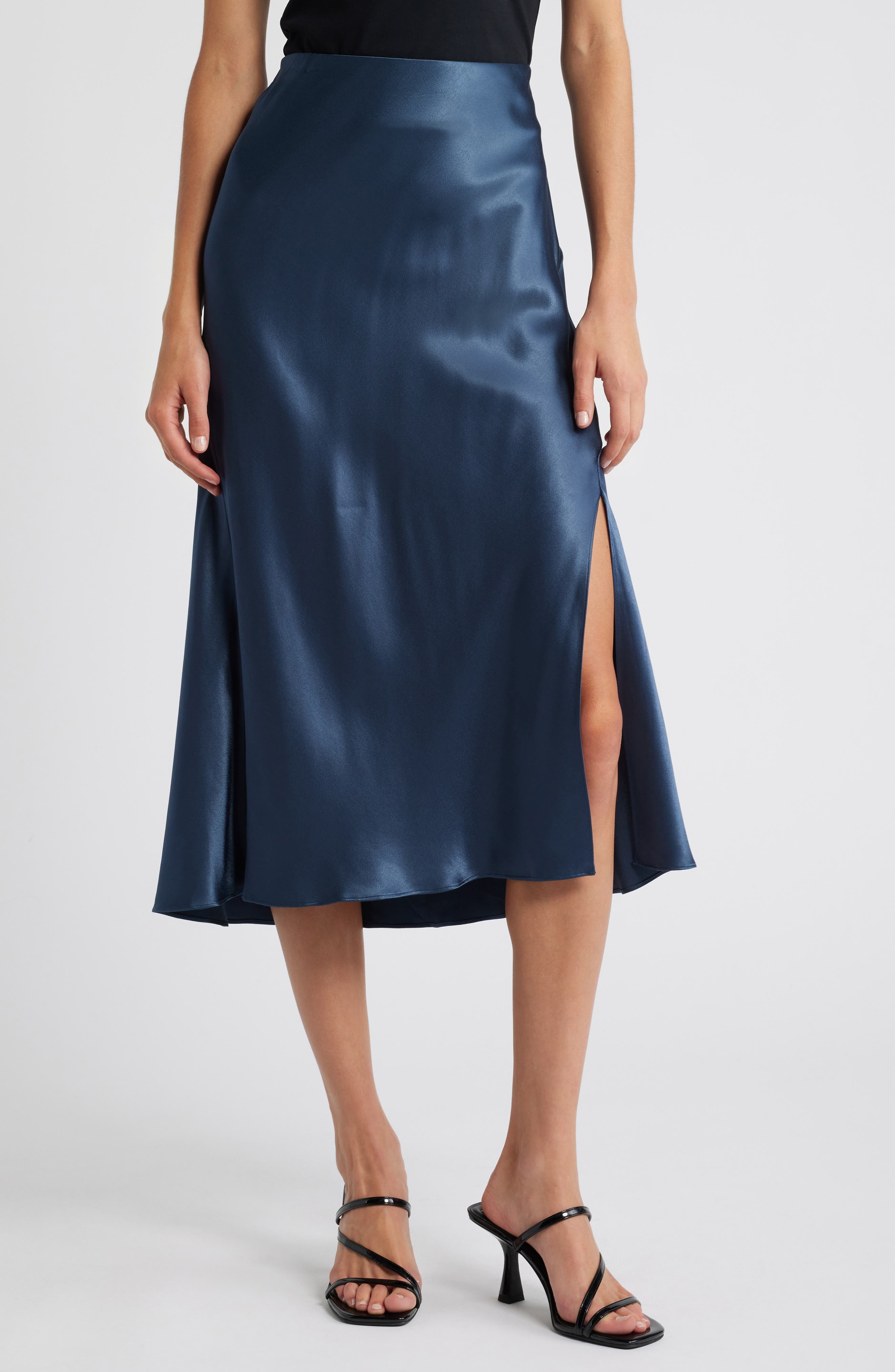 Maya Satin Midi Skirt - image 1