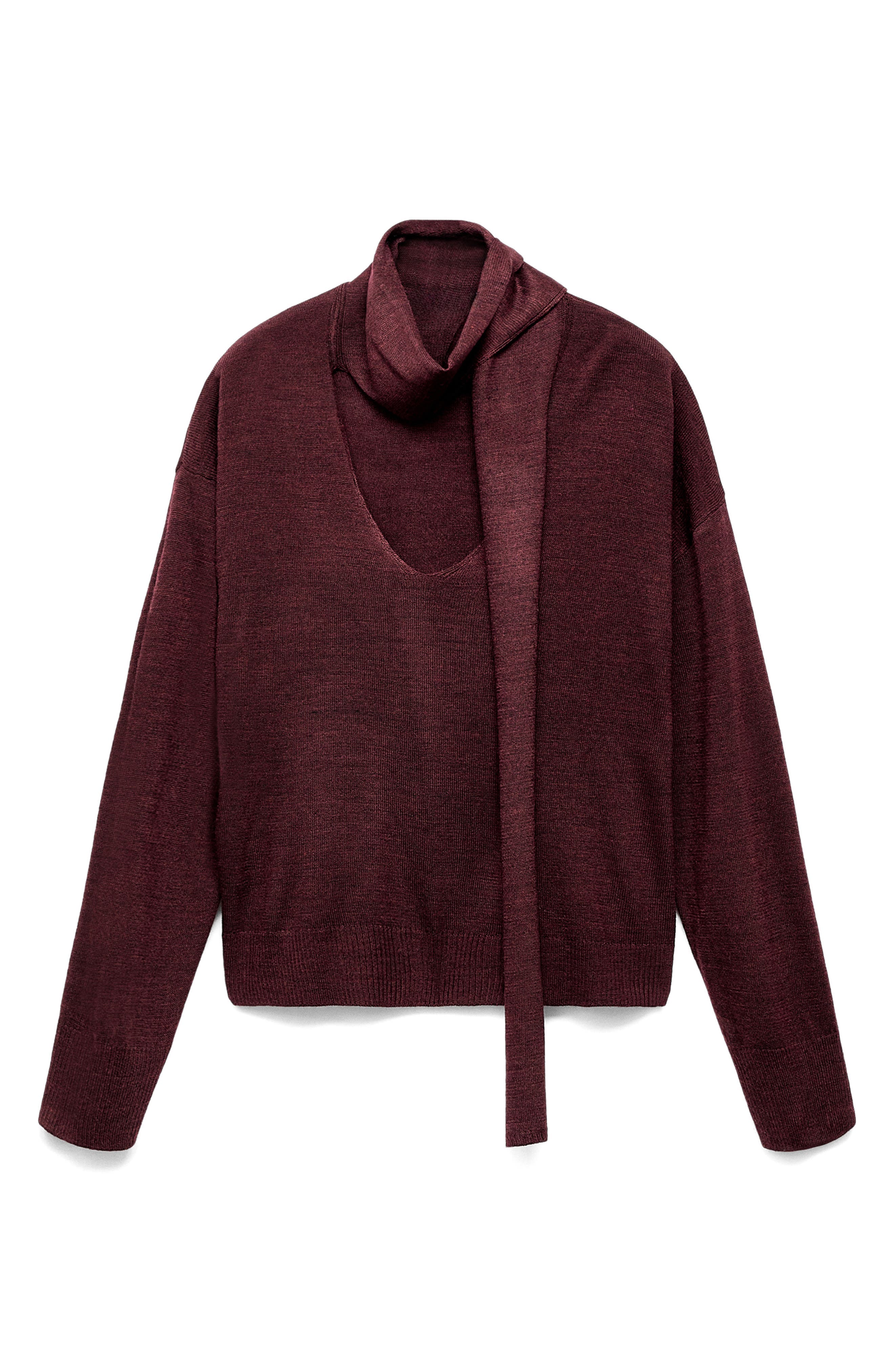 V-Neck Sweater with Scarf - image 1