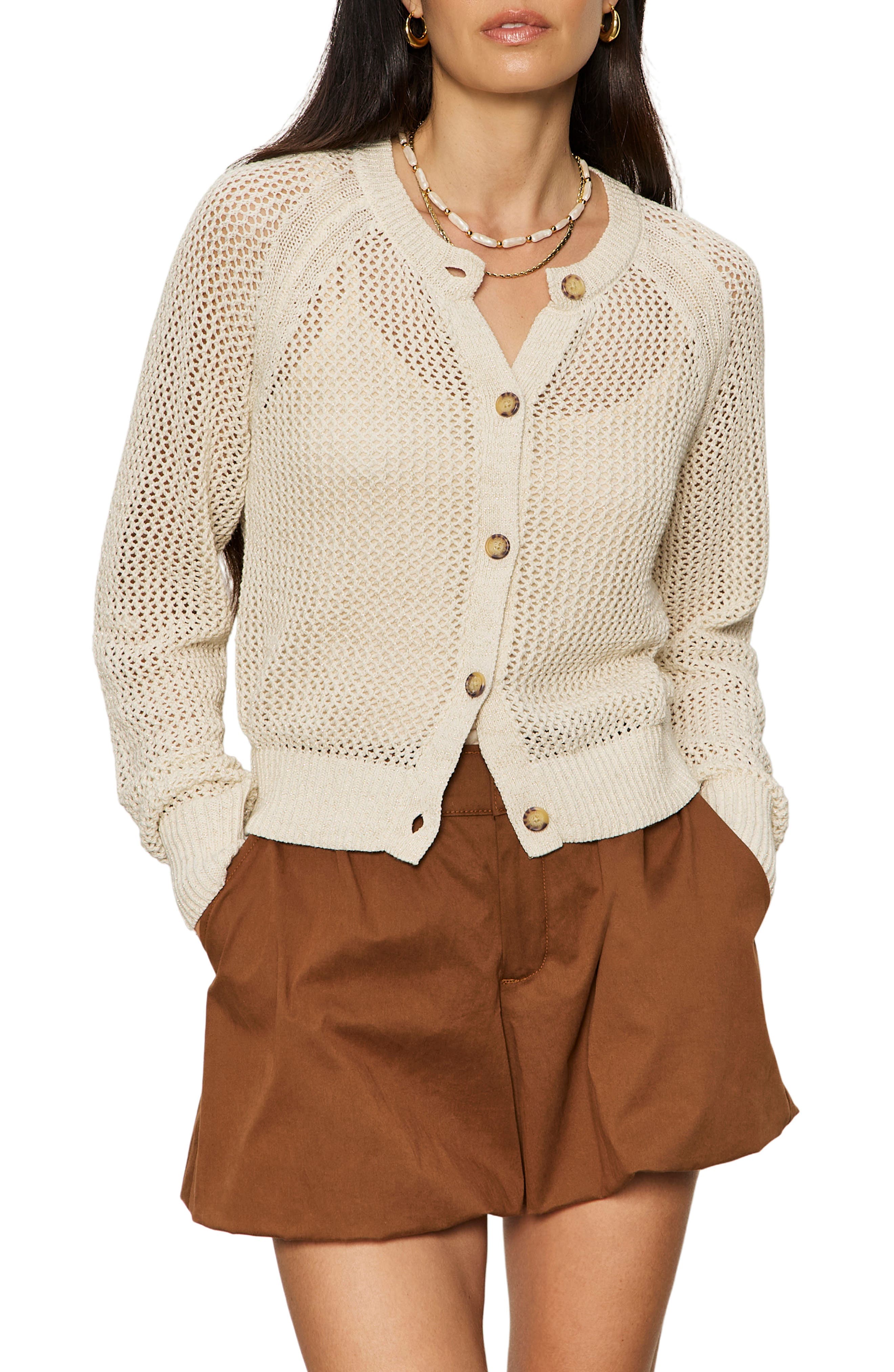 Metallic Open Stitch Cardigan - image 1
