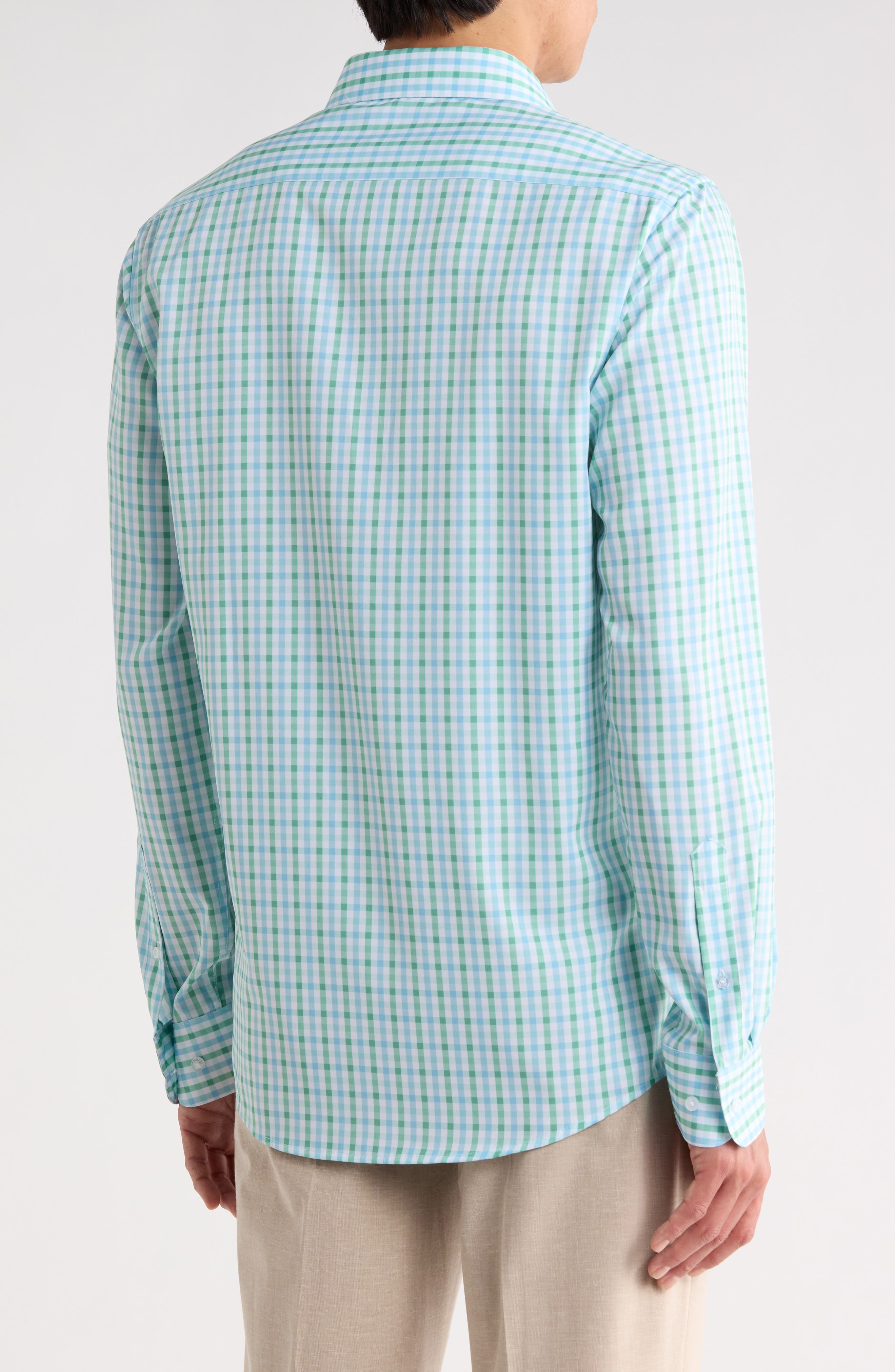 Check Print Slim Fit Dress Shirt - image 2