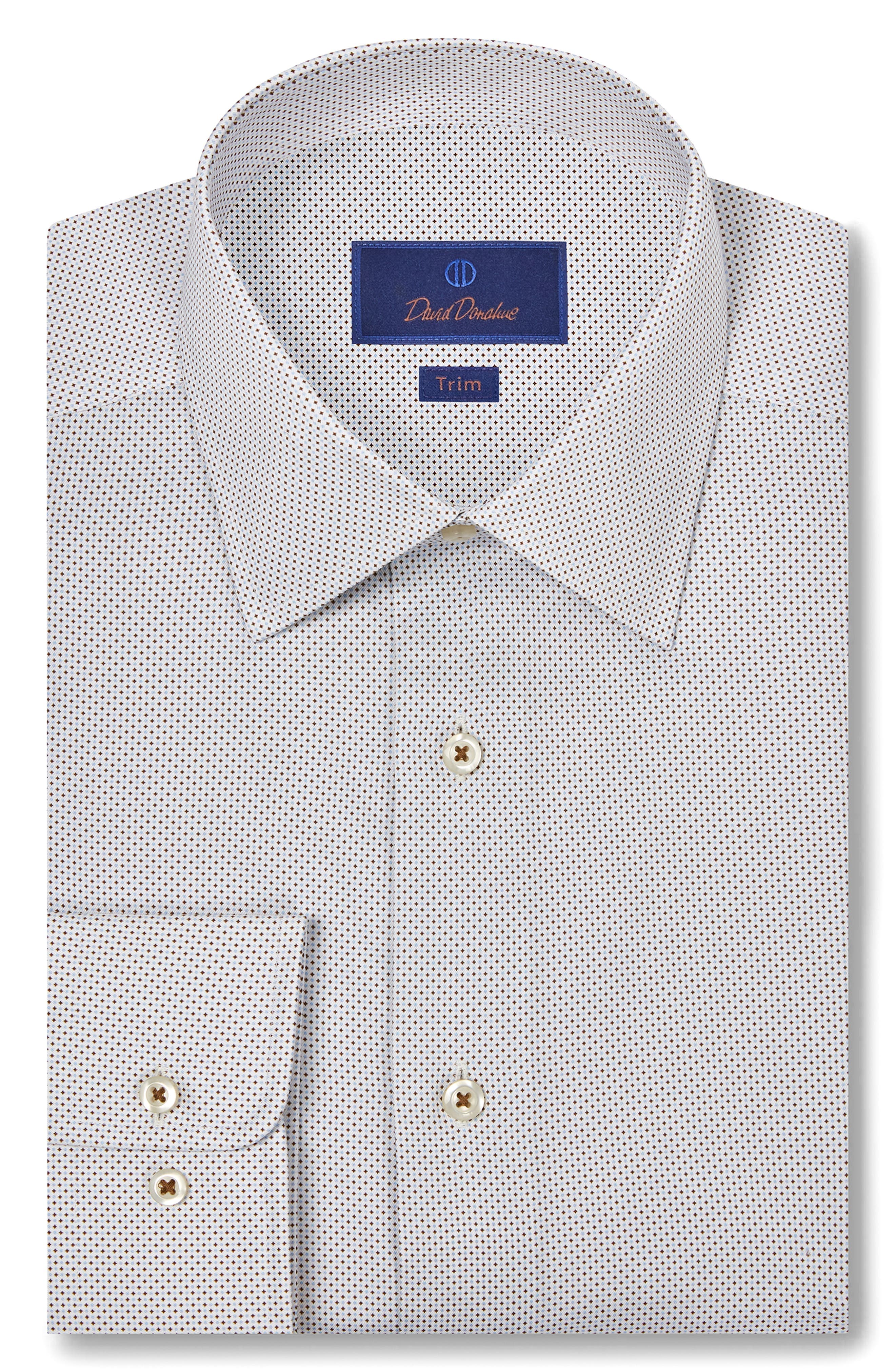 Trim Fit Microdot Print Dress Shirt - image 1