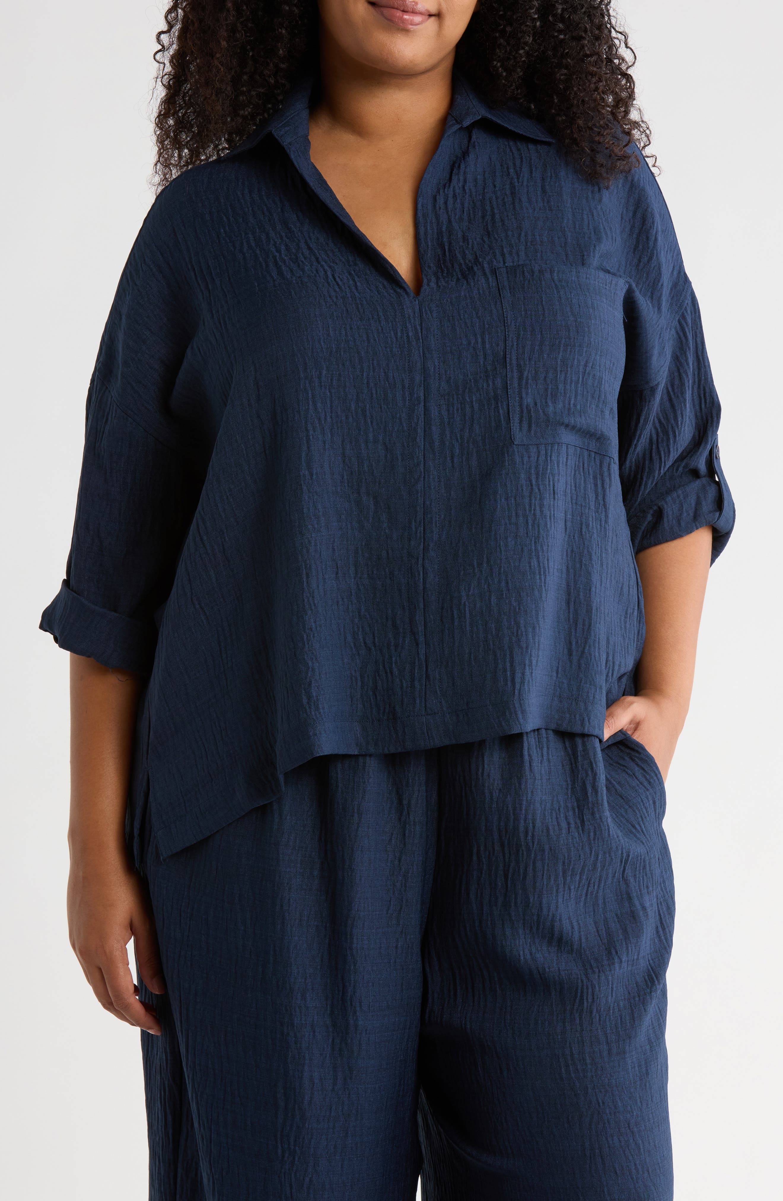 Collared Woven Top - image 3