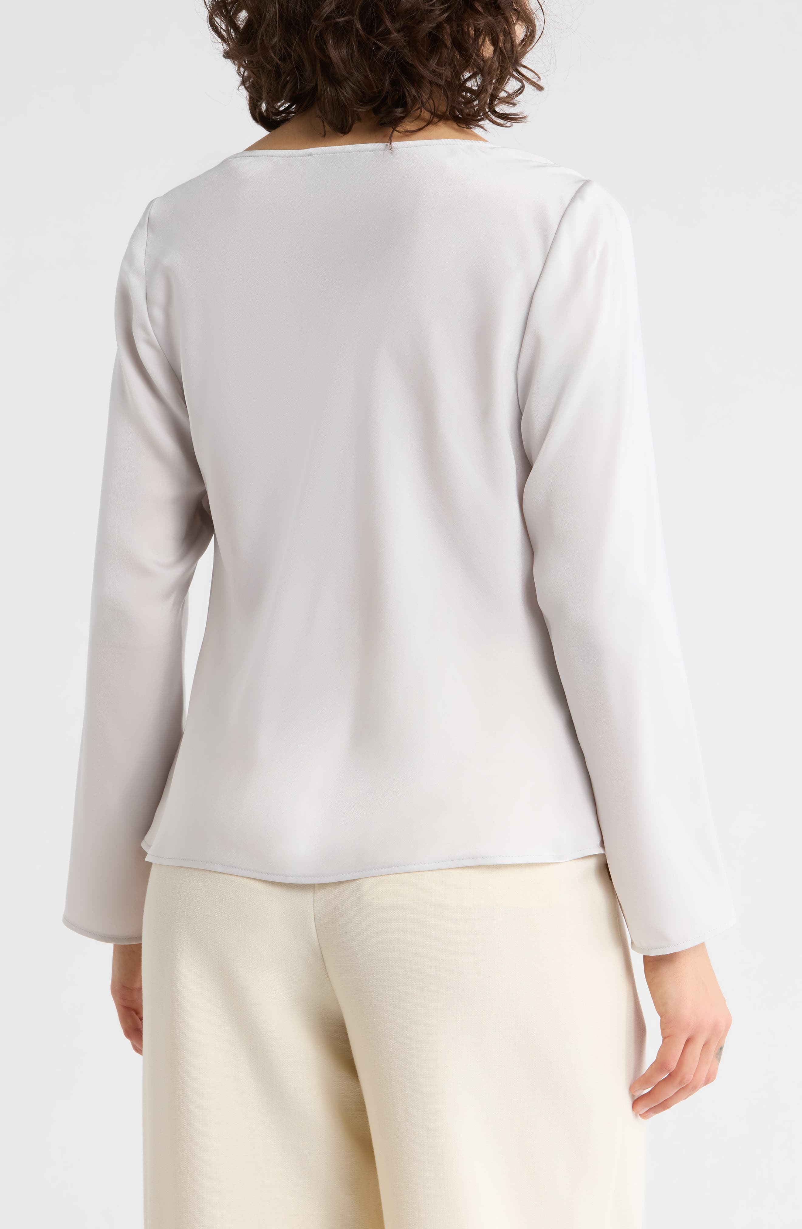 Cowl Neck Long Sleeve Satin Top - image 4