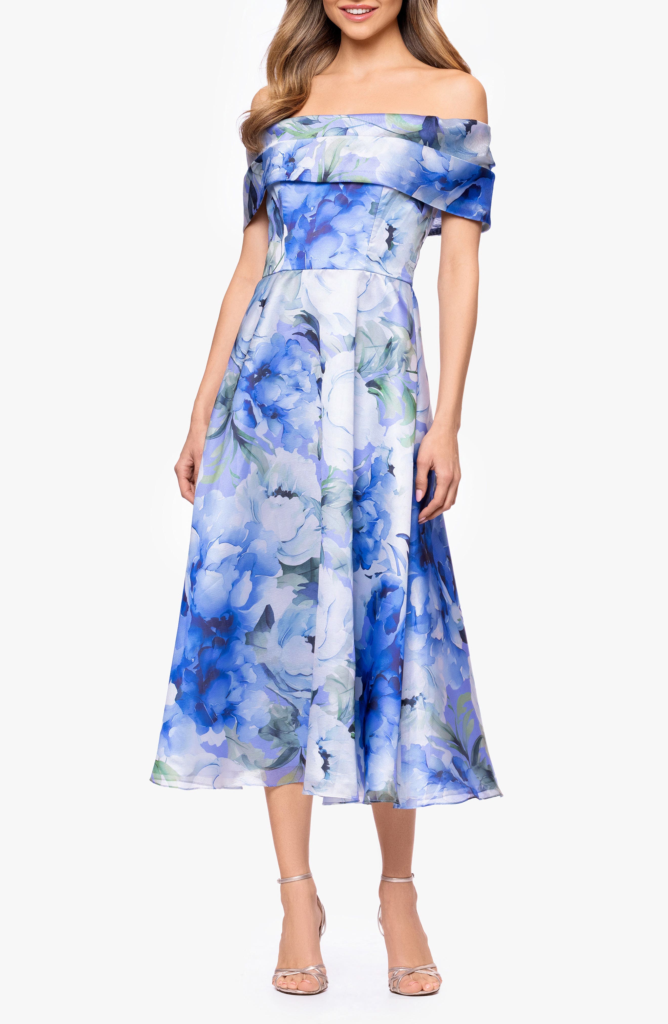 Floral Print Organza Party Dress - image 1