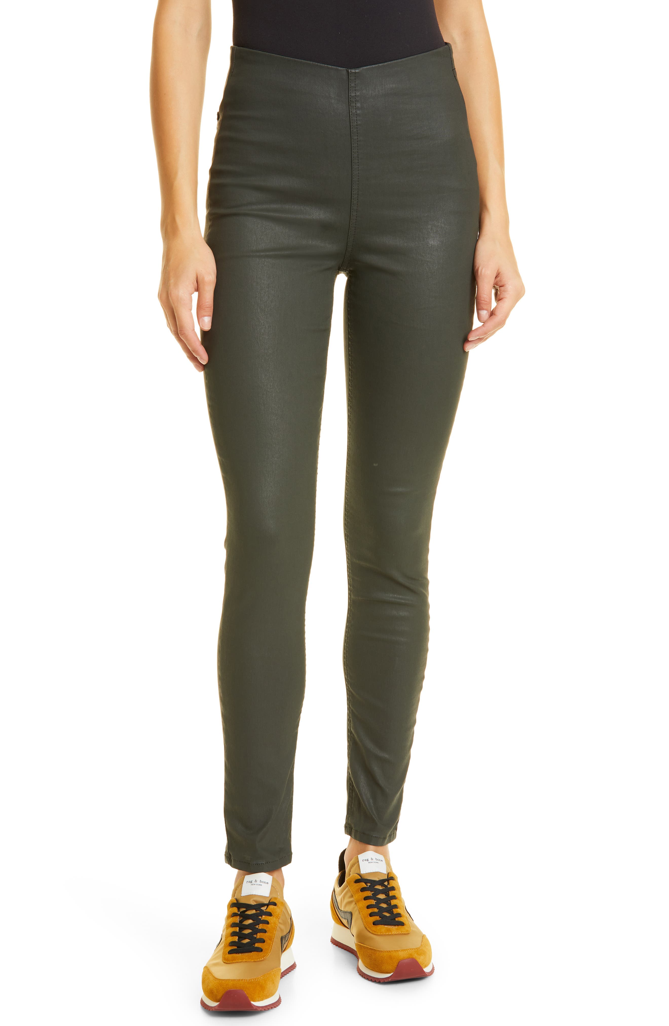 Nina High Waist Pull On Faux Leather Skinny Pants - image 1