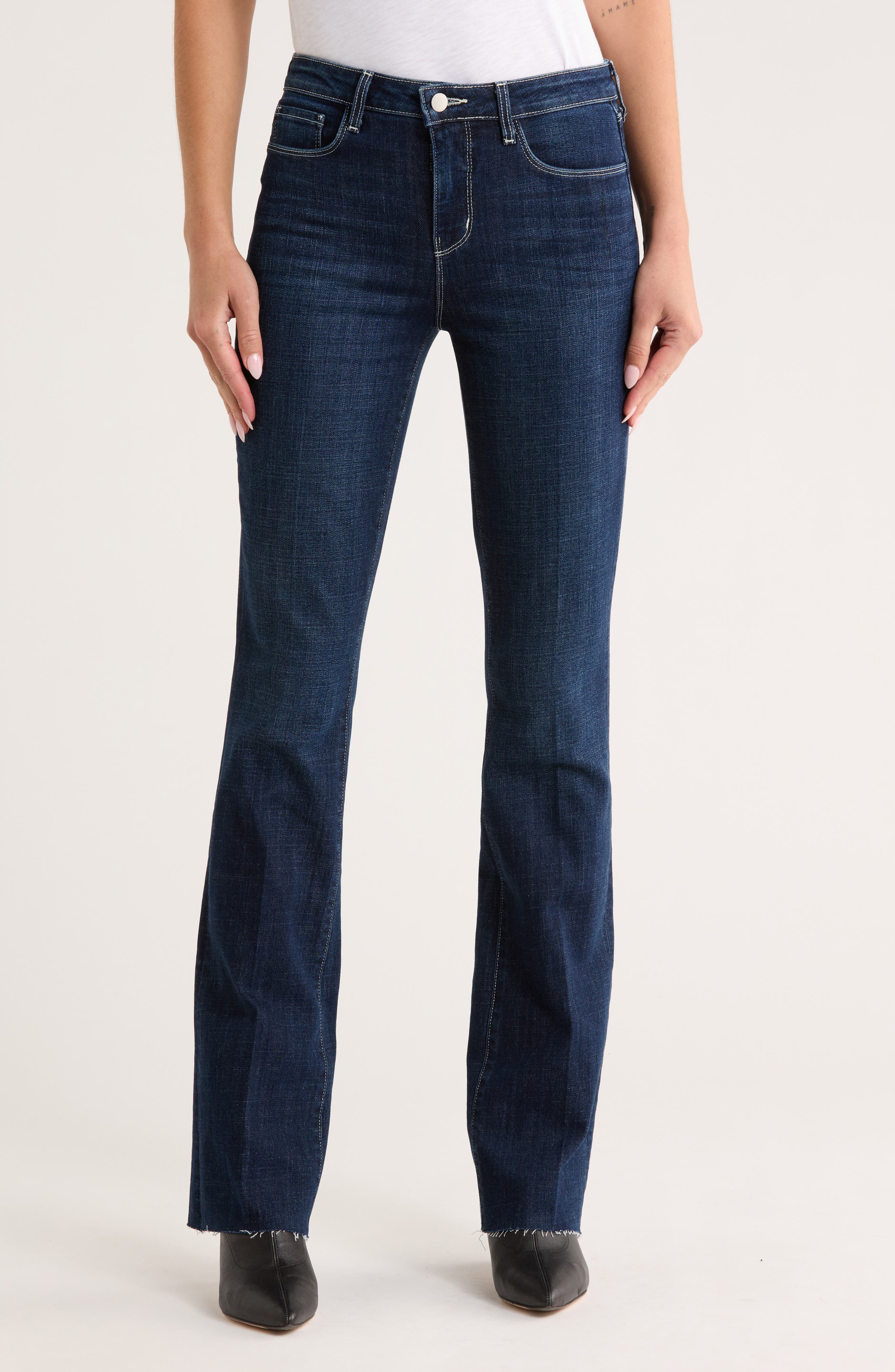 Ruth High Waist Raw Hem Straight Leg Jeans - image 1