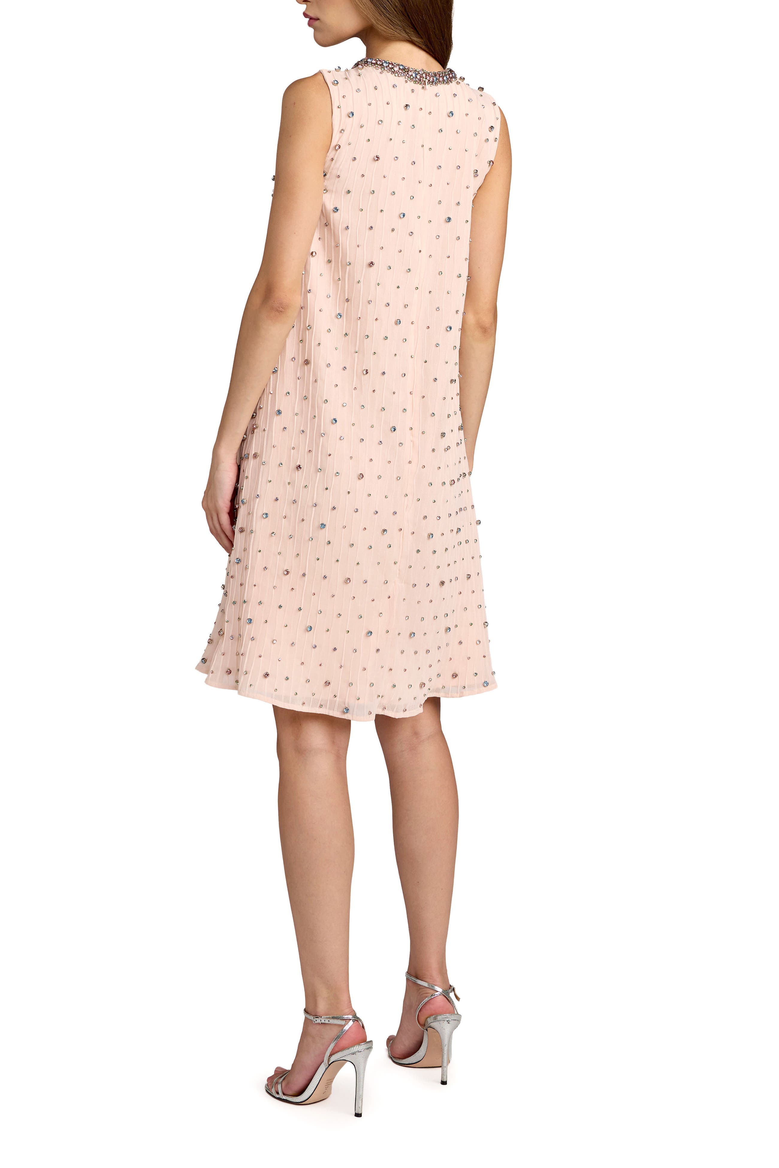 Beaded Sleeveless Shift Mini Dress - image 2