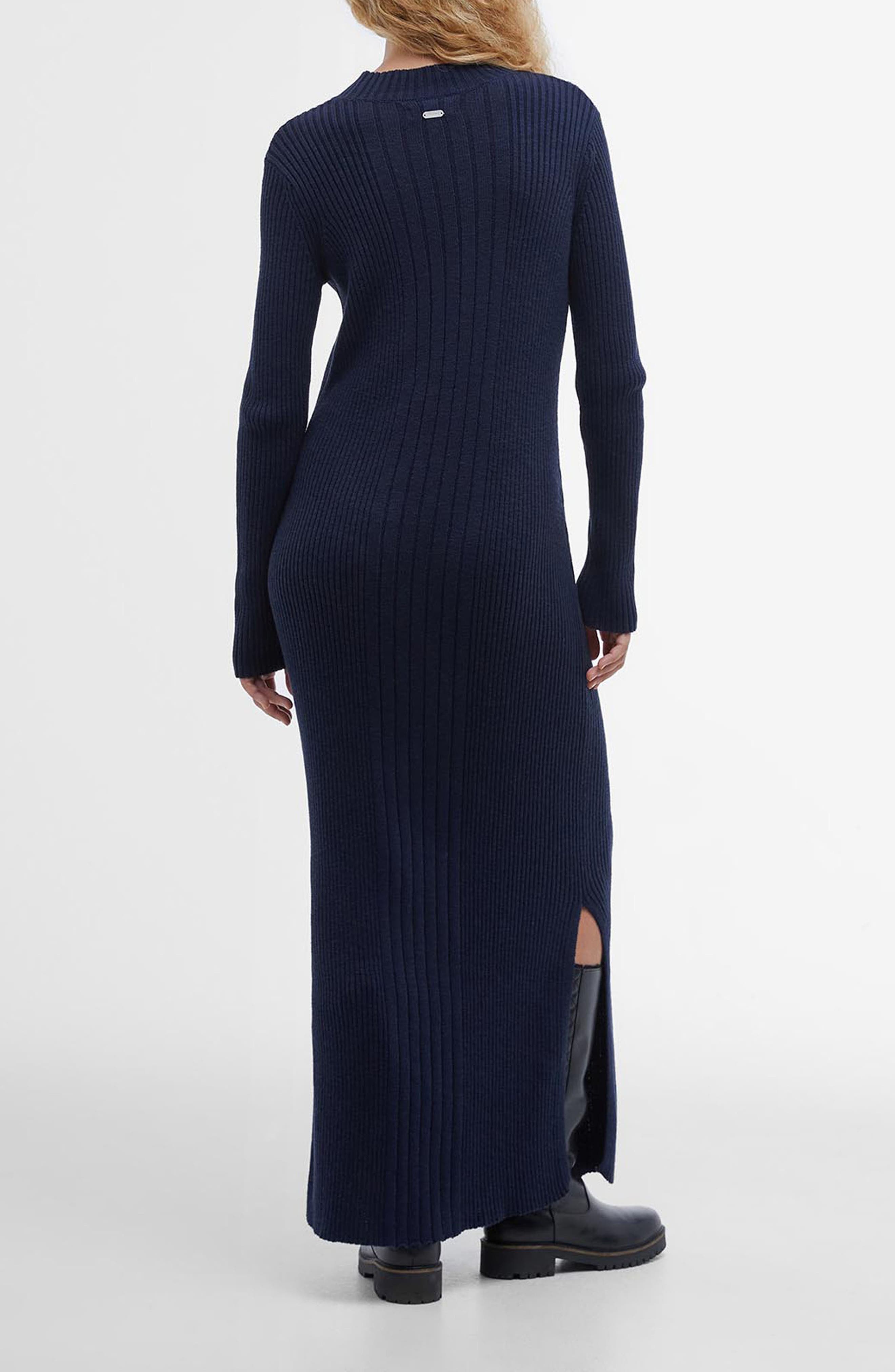 Ingrid Long Sleeve Cotton Rib Sweater Dress - image 2