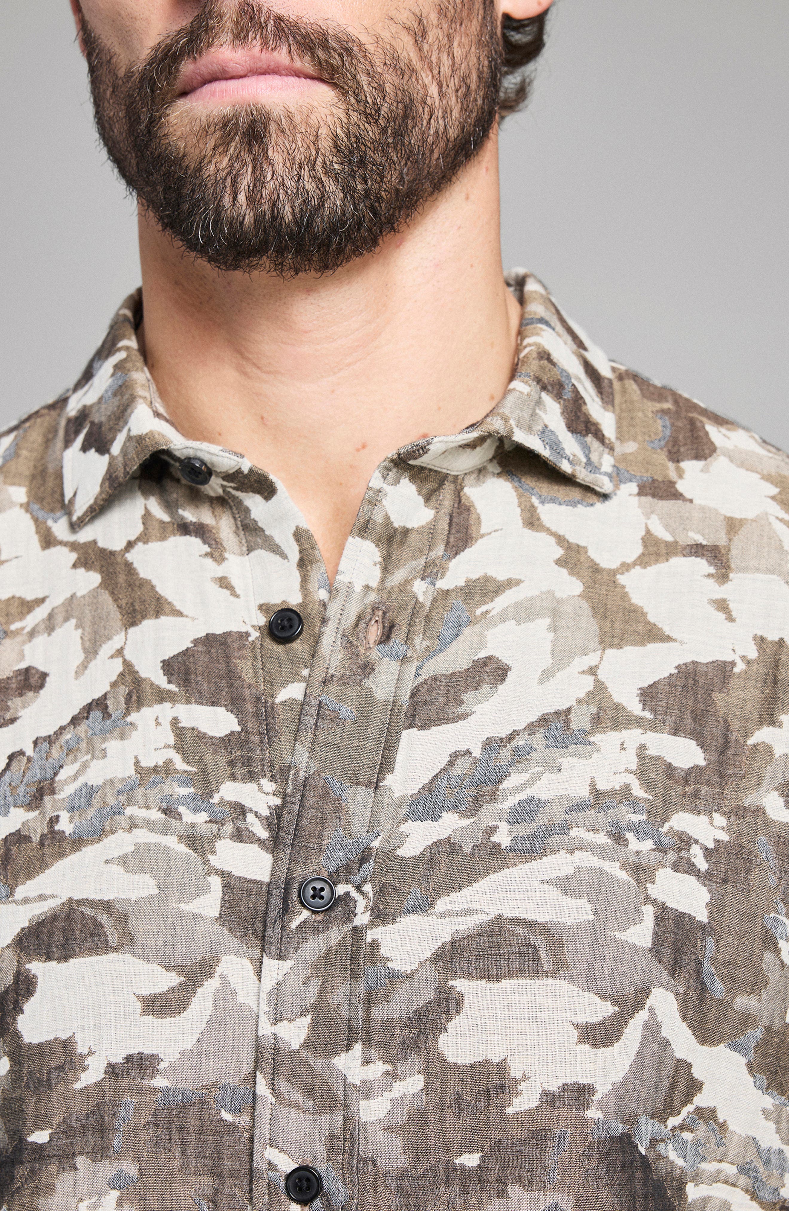 Camellia Jacquard Cedar Button-Up Shirt - image 2