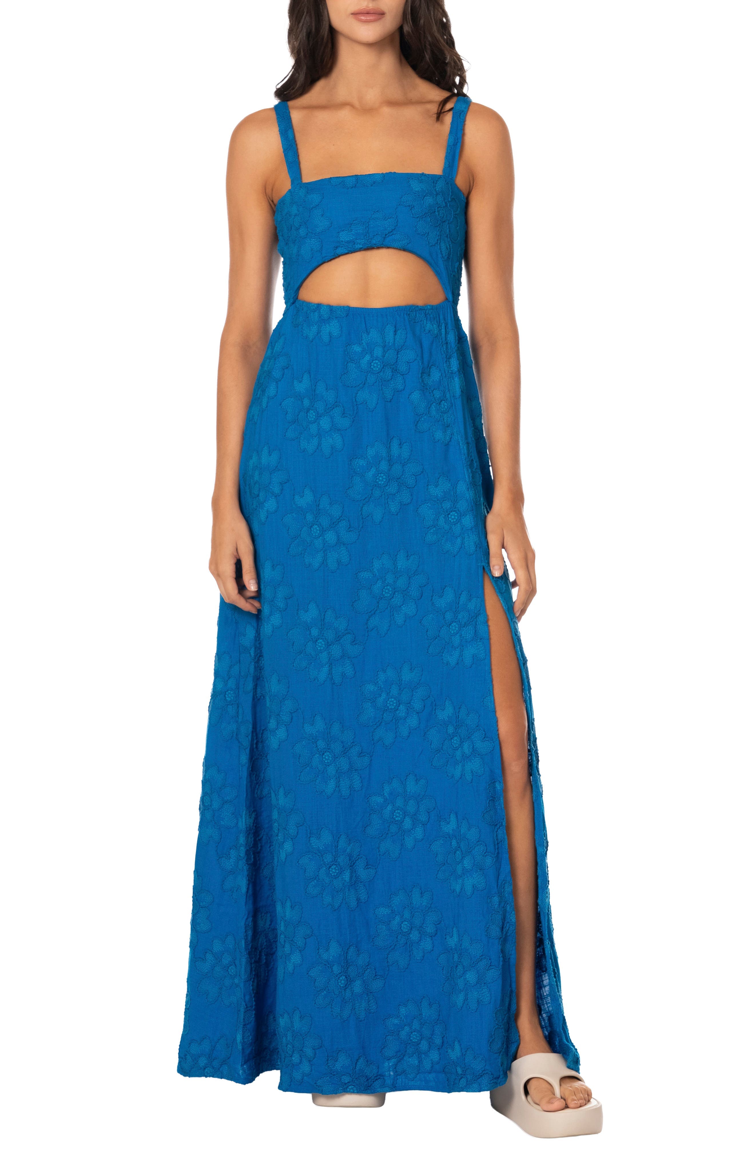 Poet Cutout Embroidered Cover-Up Dress - image 1