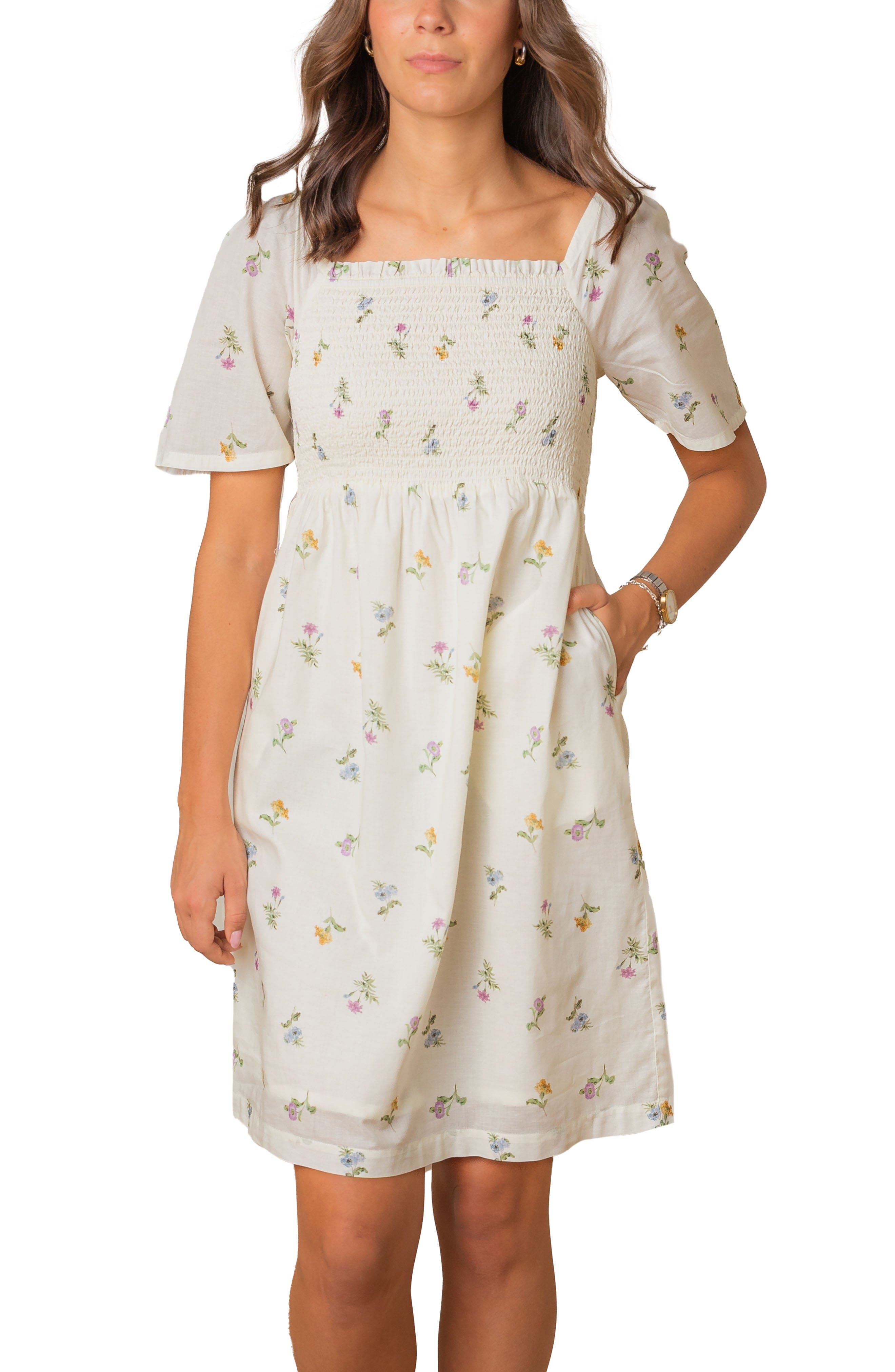 Women's Organic Bell Sleeve Smocked Dress - image 1