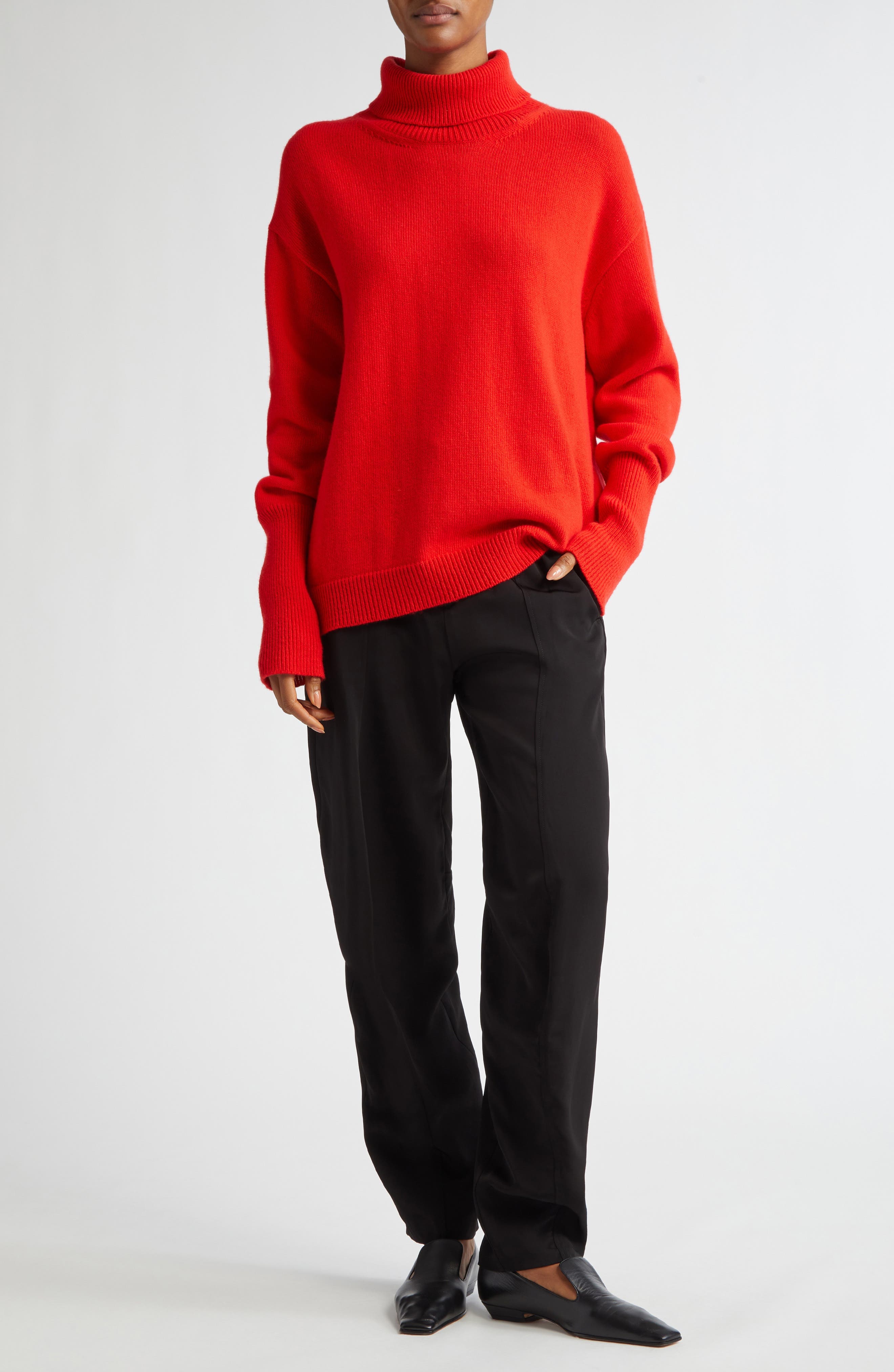 Evening Belted Satin Trousers - image 2