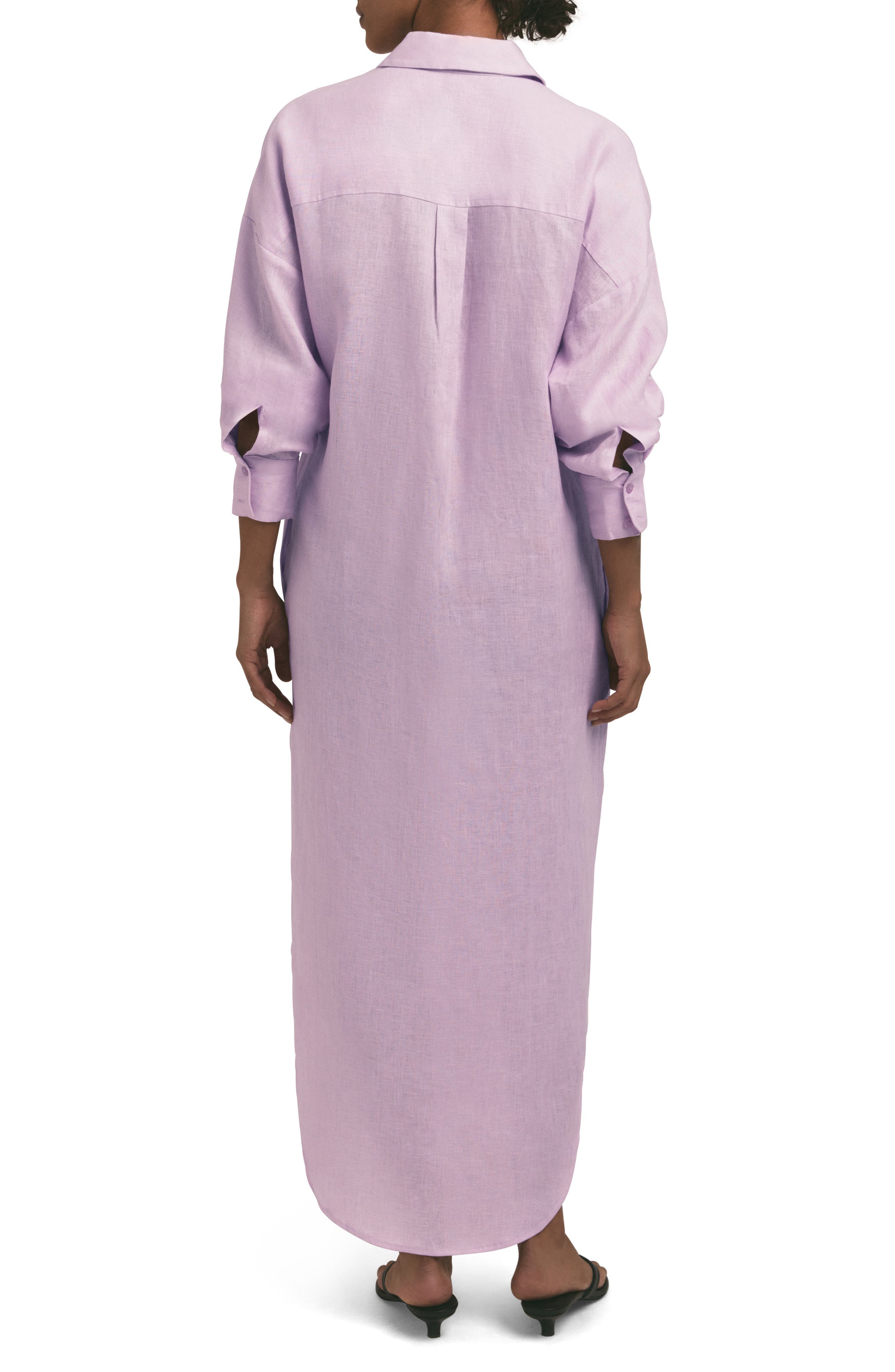 The Ex-Boyfriend Long Sleeve Linen Maxi Shirtdress - image 2