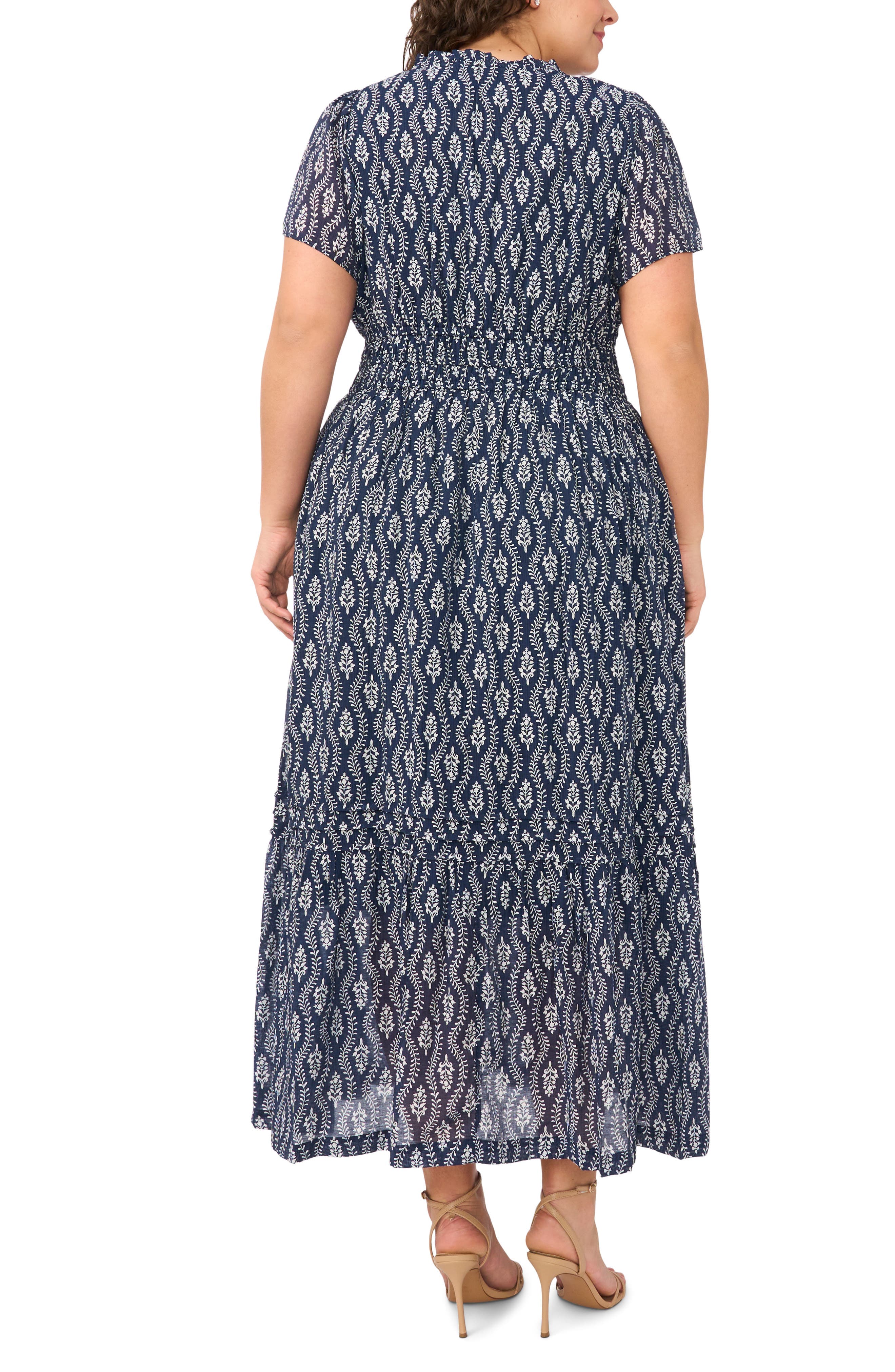 Print Smocked Waist Maxi Dress - image 2