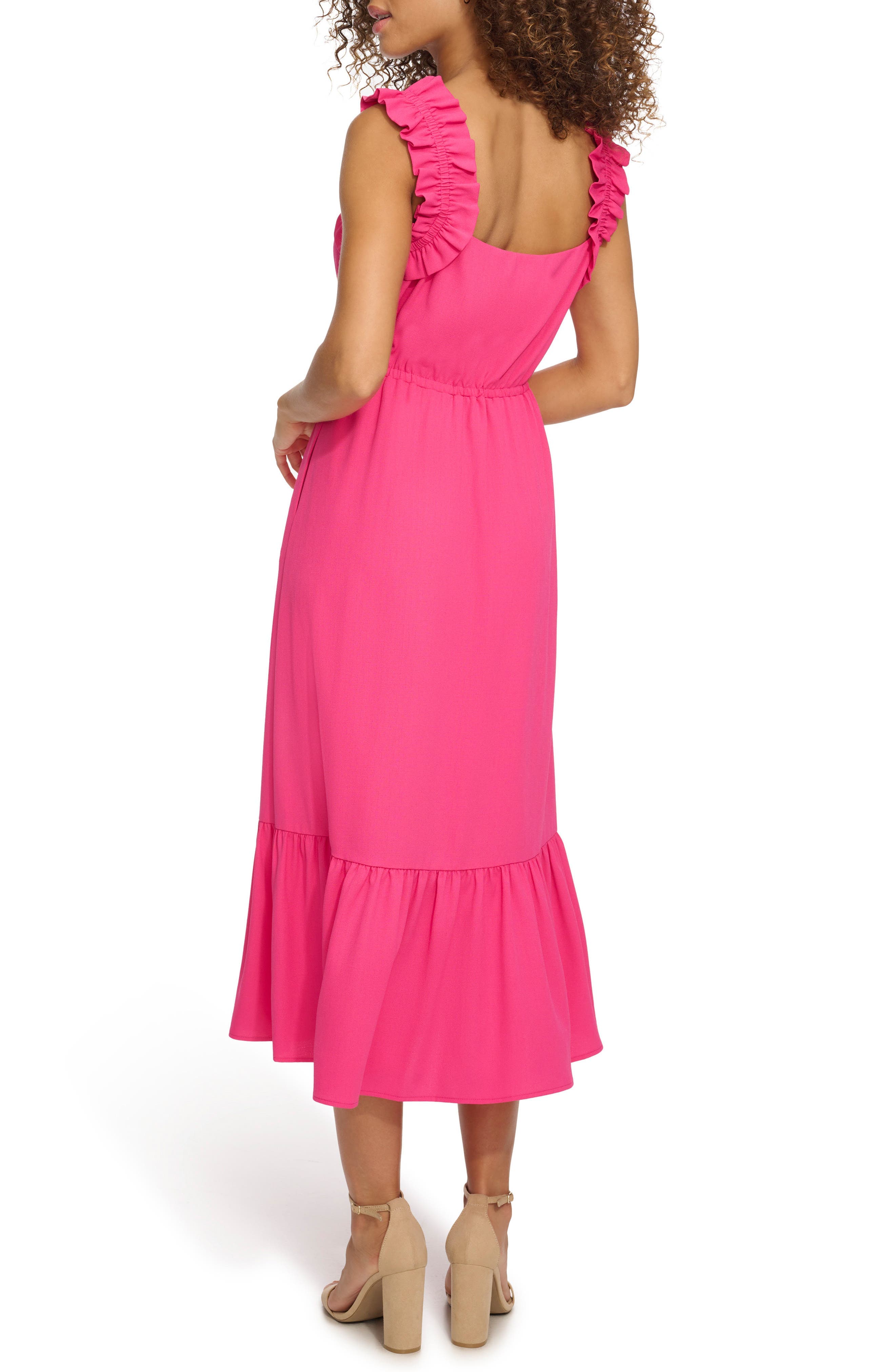 Ruffle Sleeveless Fit & Flare Midi Dress - image 4