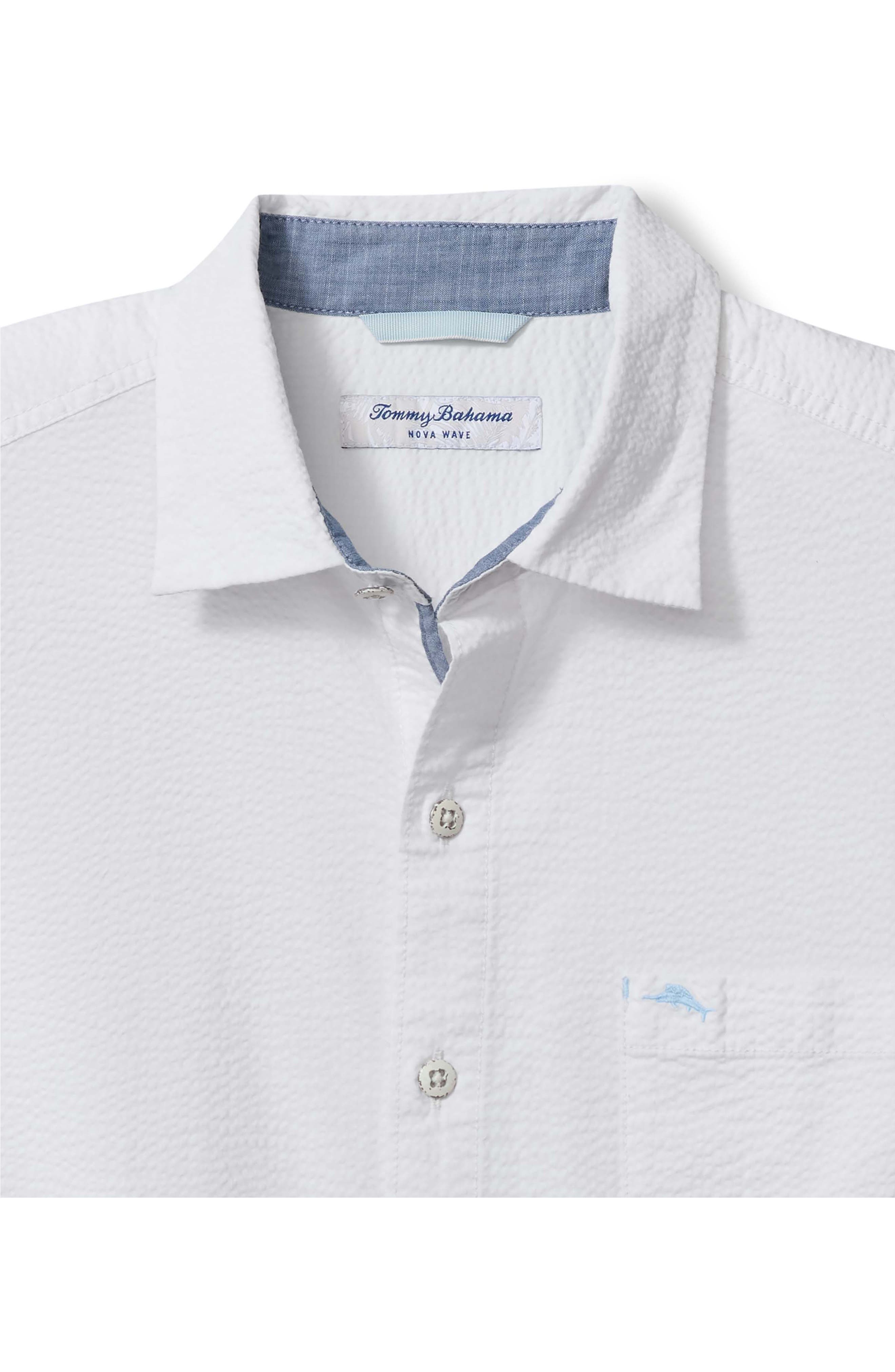Nova Wave Short Sleeve Seersucker Button-Up Shirt - image 2