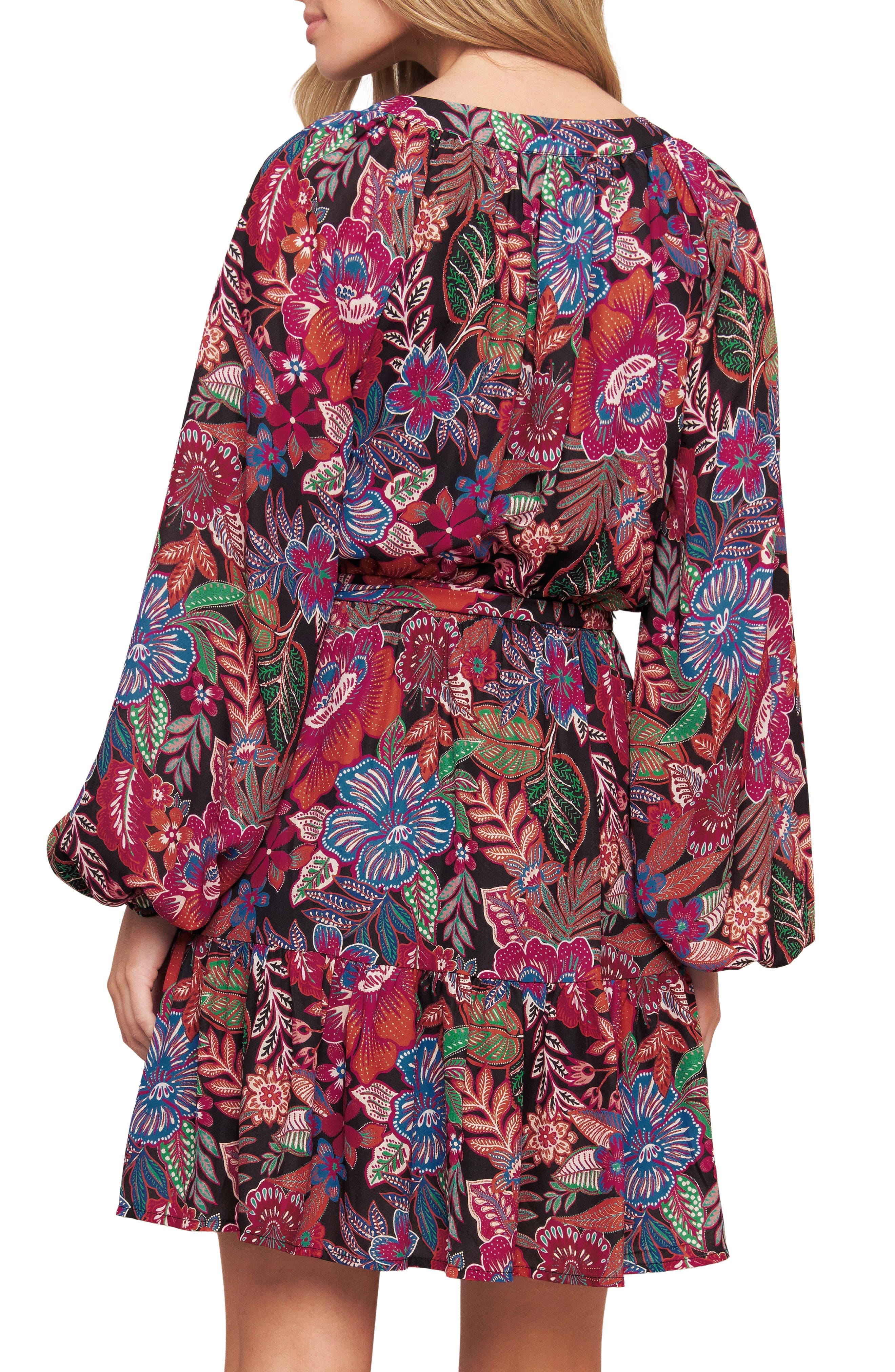 Print Long Sleeve Mini Shirtdress - image 2