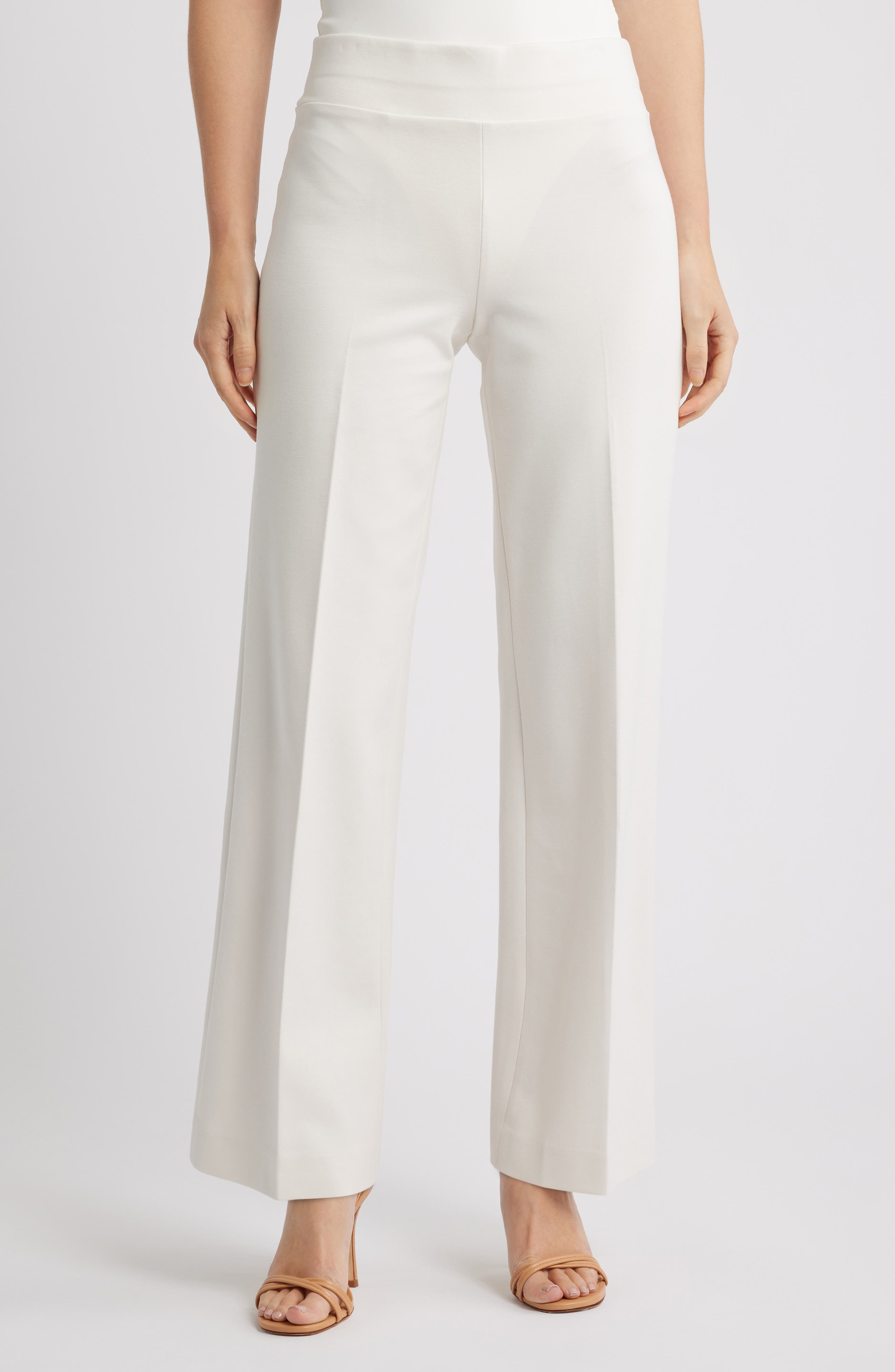 High Waist Wide Leg Pull-On Pants - image 1